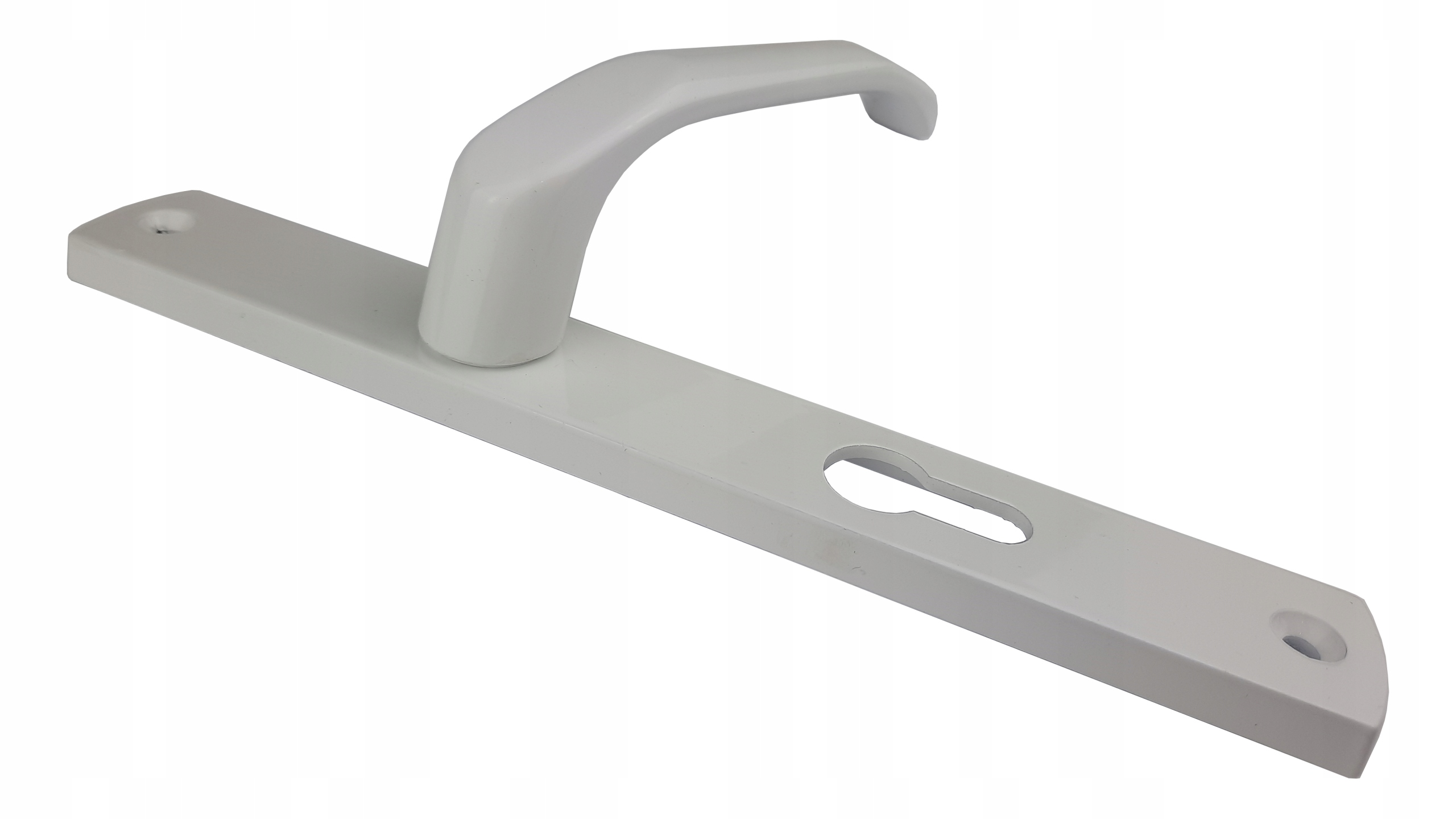 Klamka drzwiowa z szyldem 90 mm biała