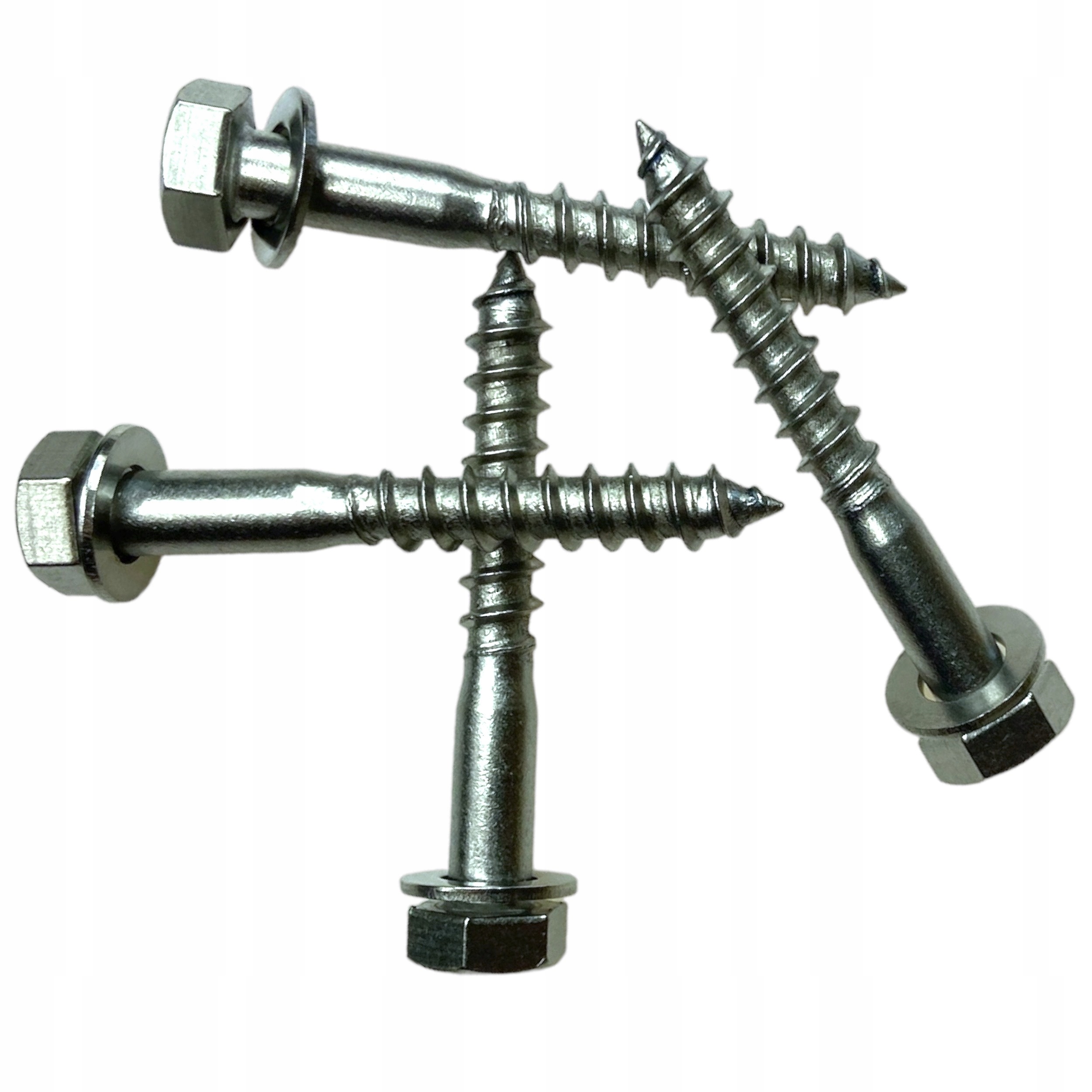 Wkręt do drewna nierdzewny na klucz 8x60 mm z podkładką 4 sztuki
