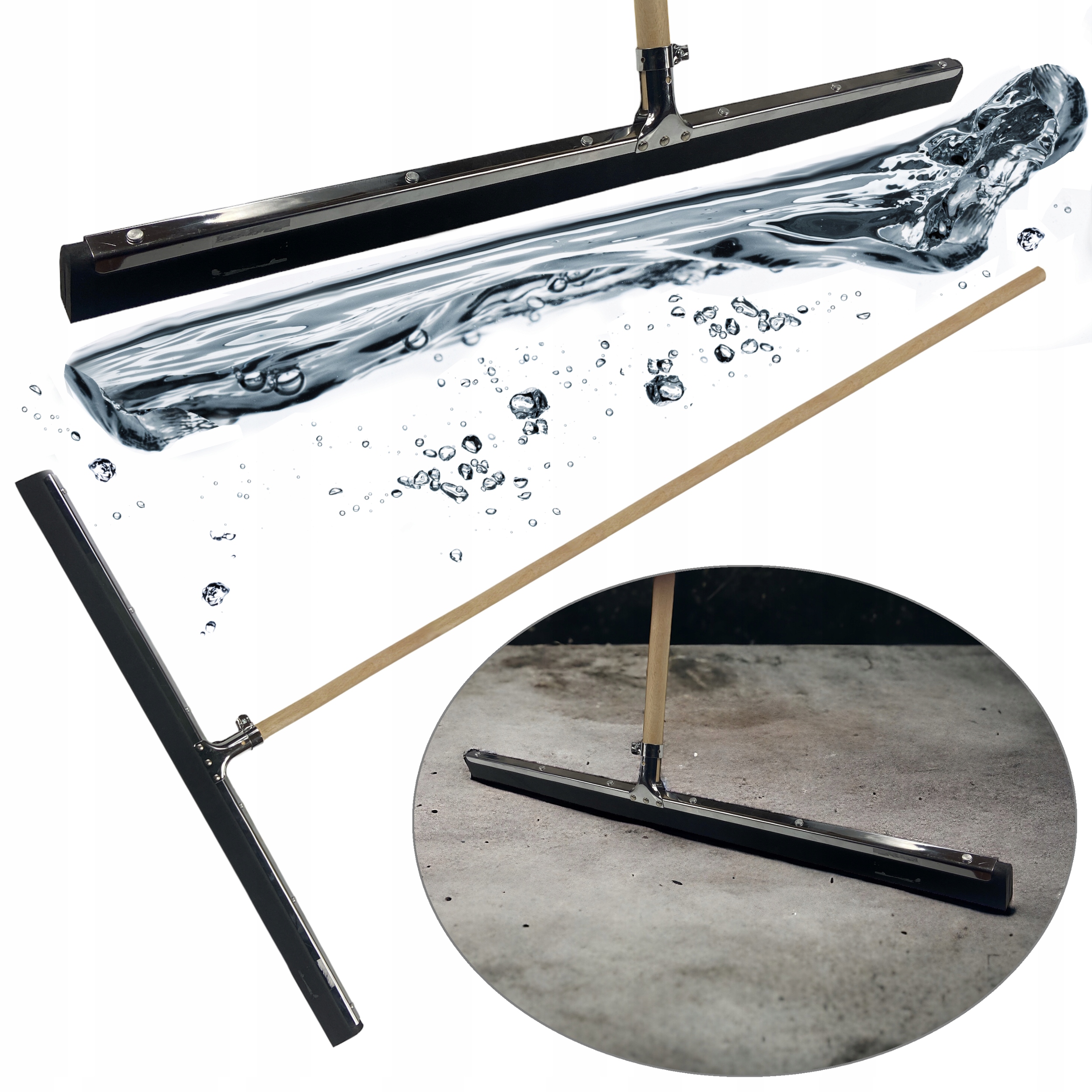 Guma ściągacz do zbierania ściągania wody z połóg 60 cm mop z trzonem