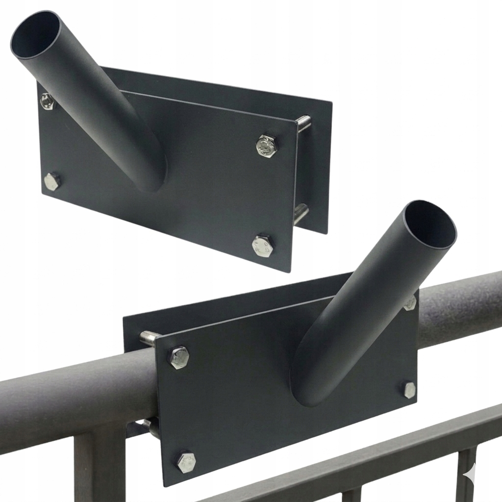 Uchwyt do flagi 1-ramienny do balustrad balkonowy antracyt/grafit na flagę