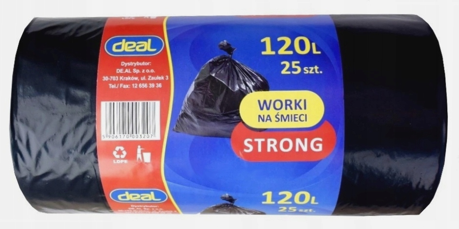 Worki na śmieci 120L GRUBE 25 szt.