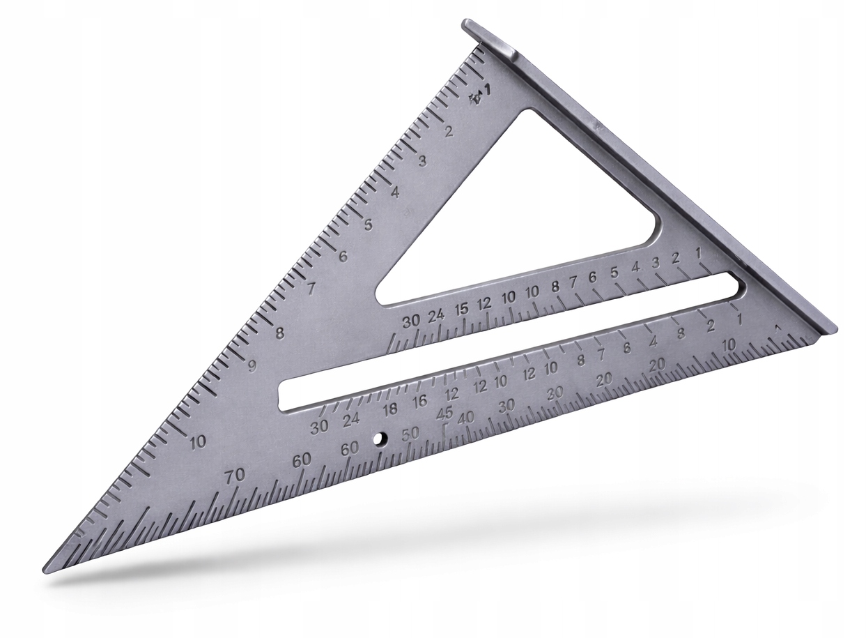 Kątownik stolarski dekarski 180 mm przymiar ze stopką aluminiowy
