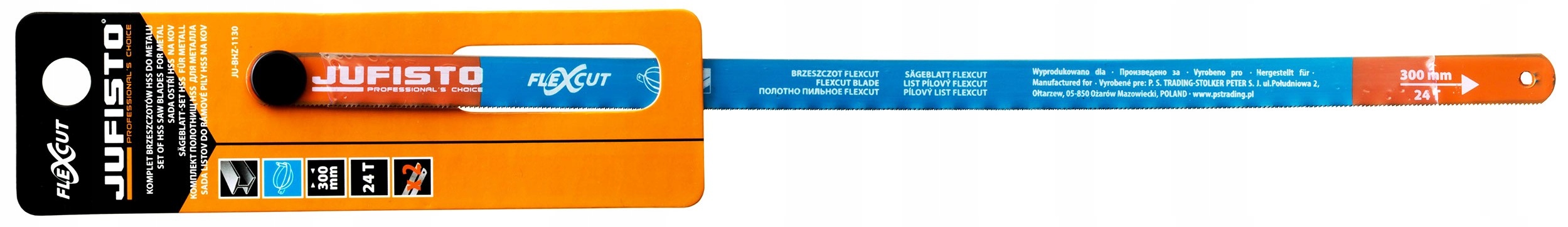 Brzeszczoty do metalu HCS jednostronne,300mm 2 szt