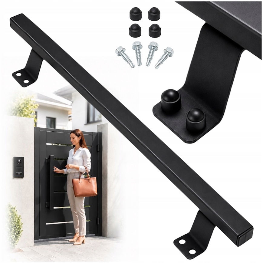 Uchwyt pochwyt antaba do drzwi bramy furtki czarny stal loft premium 65 cm