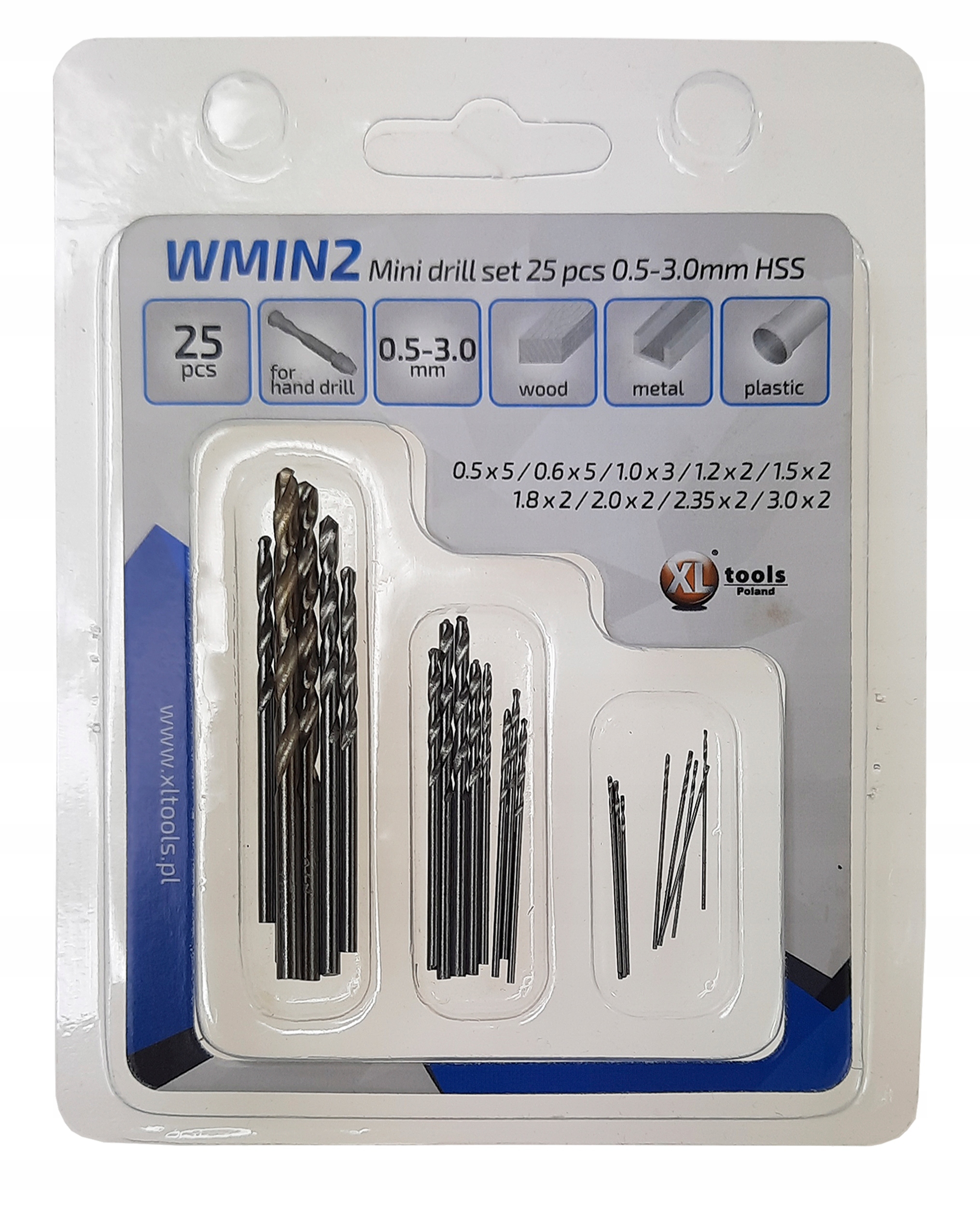 Wiertła MINI 0.5 - 3.0mm zestaw 25 szt