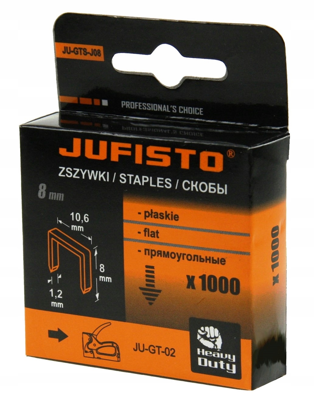ZSZYWKI TYPU J 8 x10.6x1.2 mm 1000 szt DO TAKERA