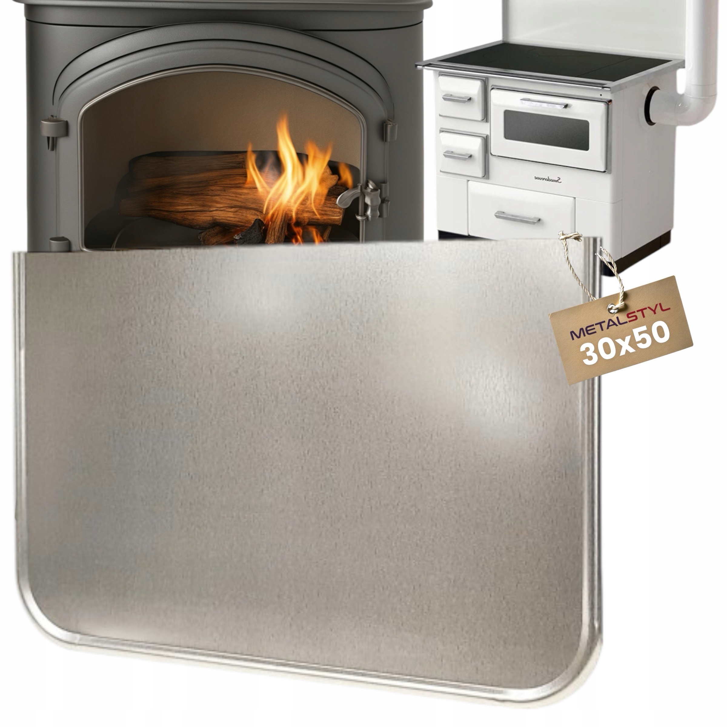 Blacha pod piec kominek kozę grill przedpiecowa ochronna 30x50 ocynk