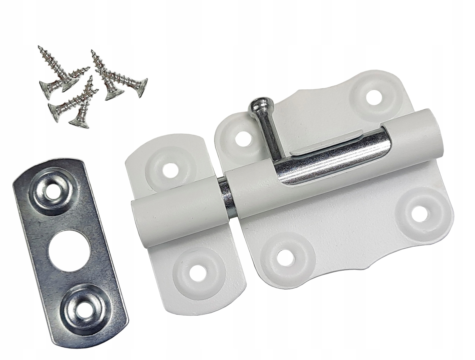 Zasuwka uniwersalna blokada rygiel 50 mm biała