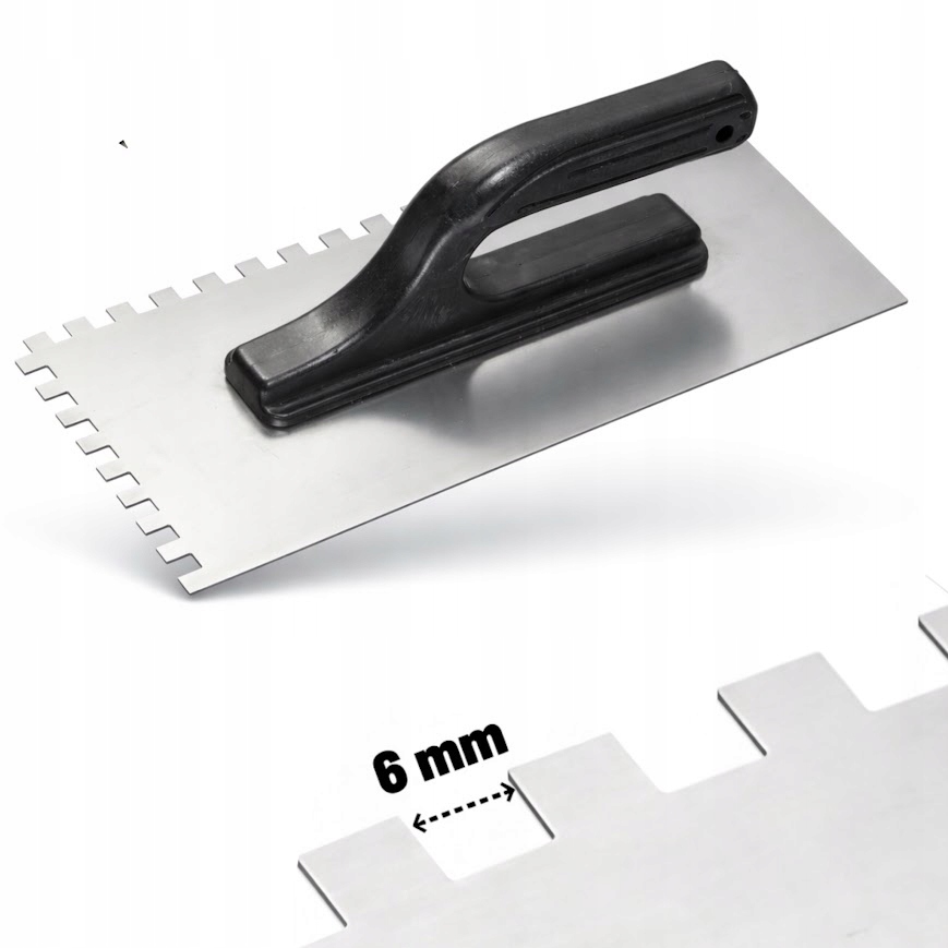 Paca nierdzewna glazurnicza 130x270 zębata do kleju zapraw inox ząb 6