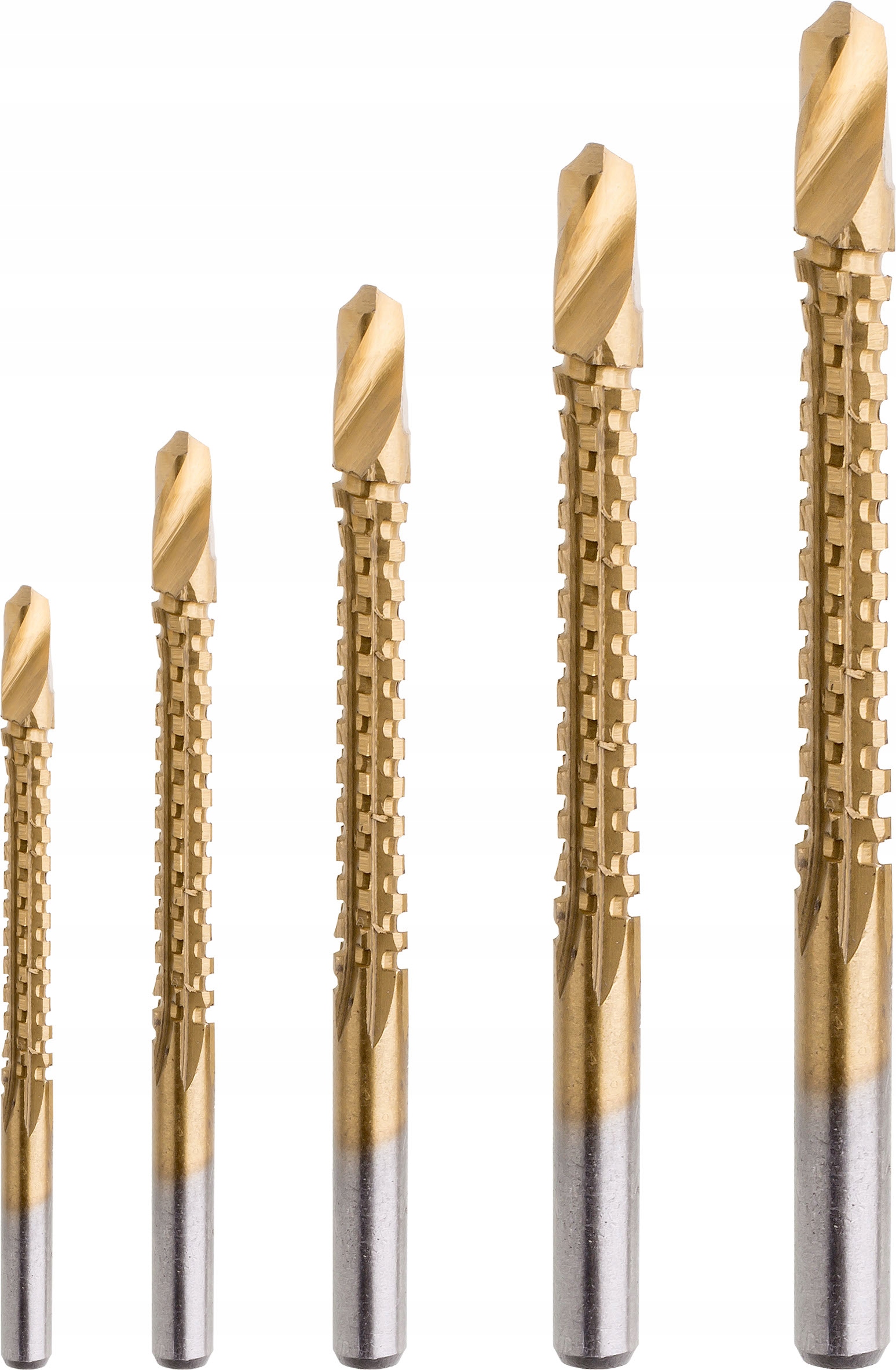 Wiertła frezujące 3.0-8.0 mm tytanowane 5szt