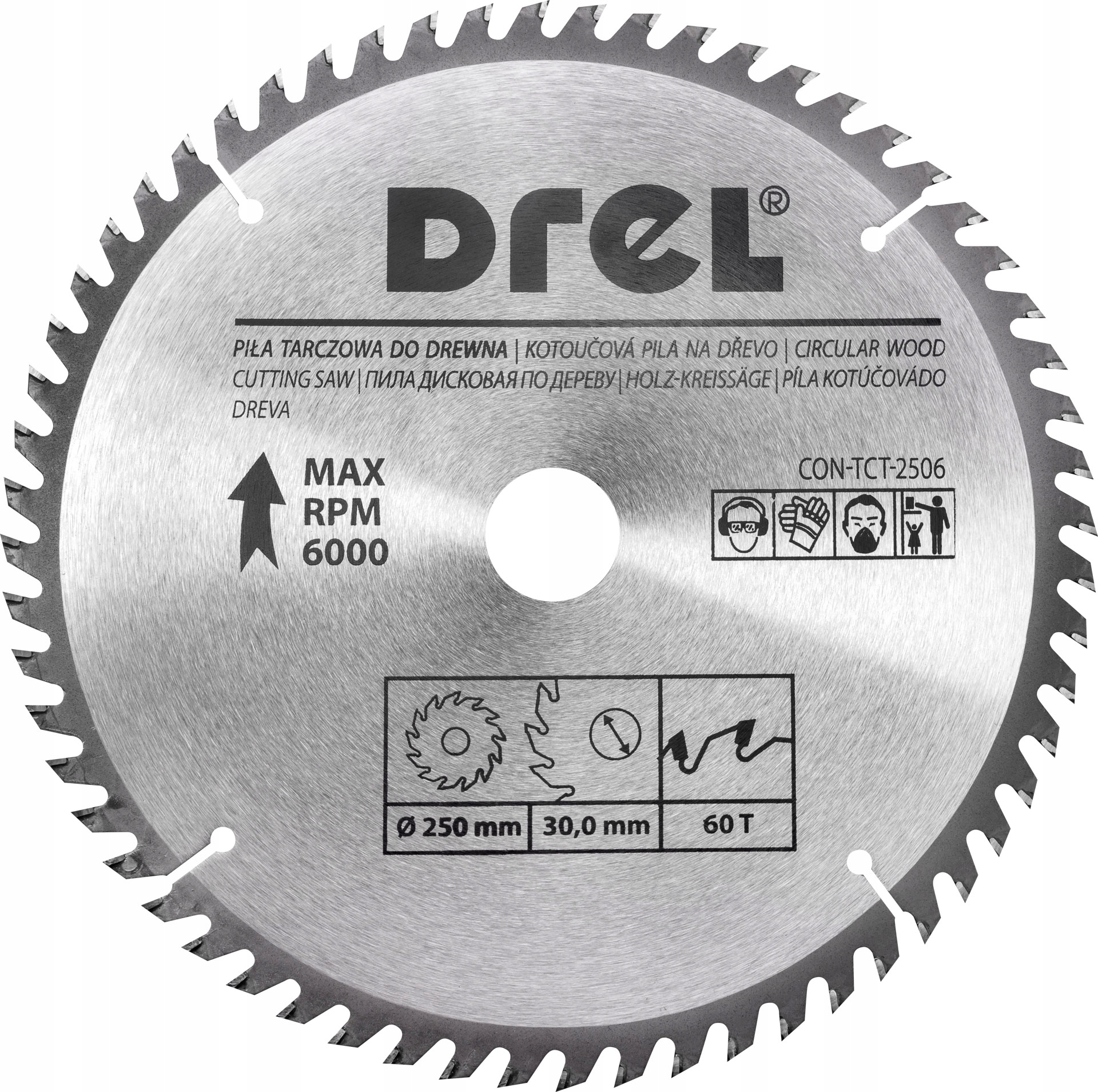 Tarcza do drewna piła widiowa 250 x 30 mm, 60T
