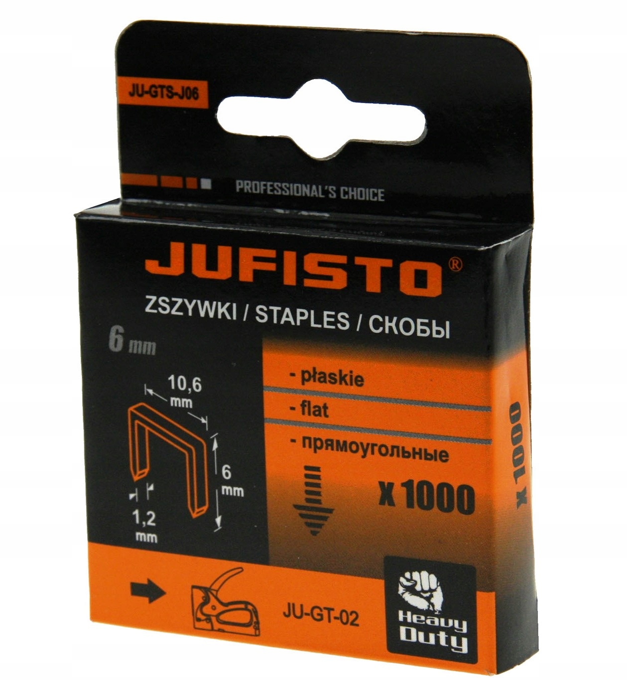 ZSZYWKI TYPU J 6 x10.6x1.2 mm 1000 szt DO TAKERA