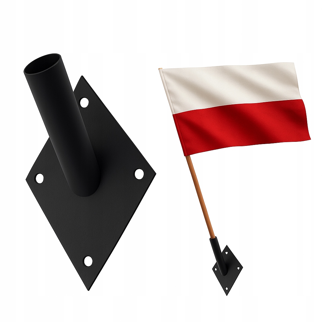Uchwyt na flagę do flagi elewacyjny mocowanie czarny flaga trzonek