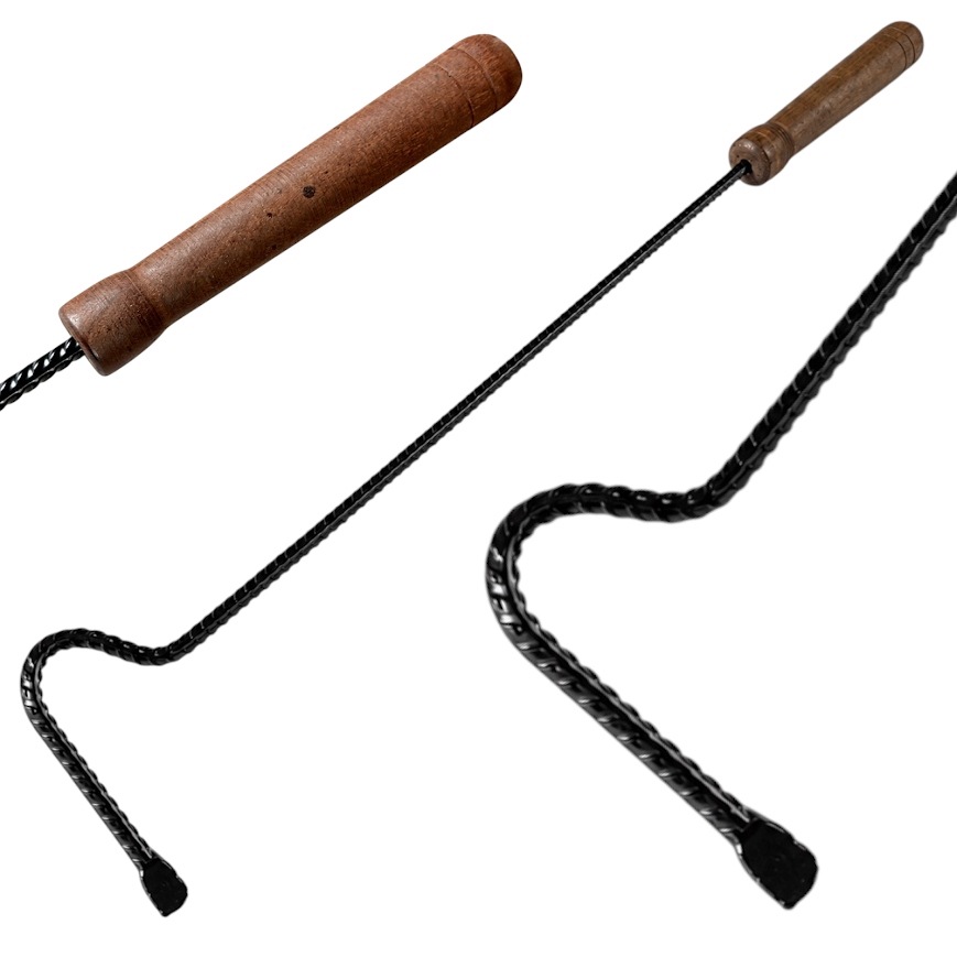 Pogrzebacz stalowy 50cm do pieca kominka czarny