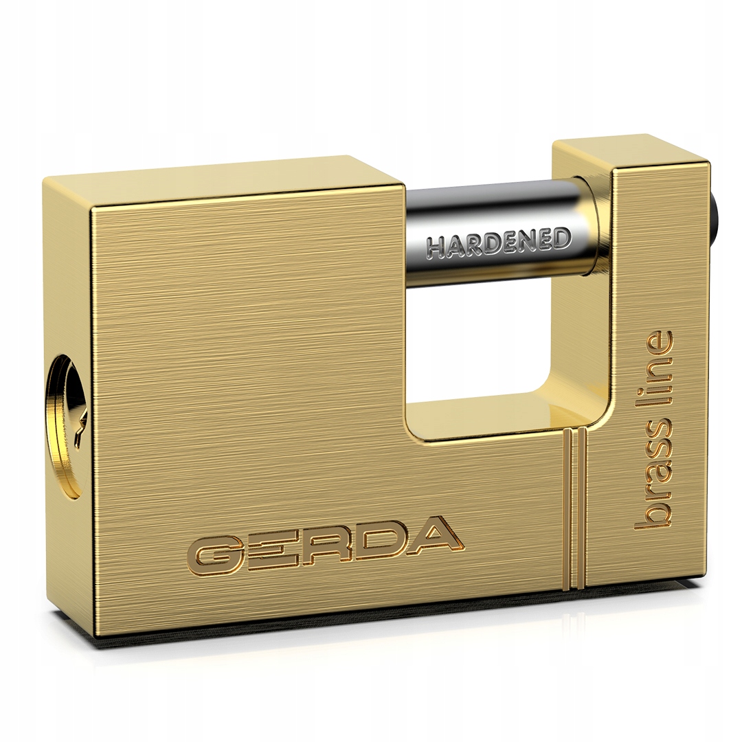 Kłódka trzpieniowa na klucz Gerda BRASS LINE S65