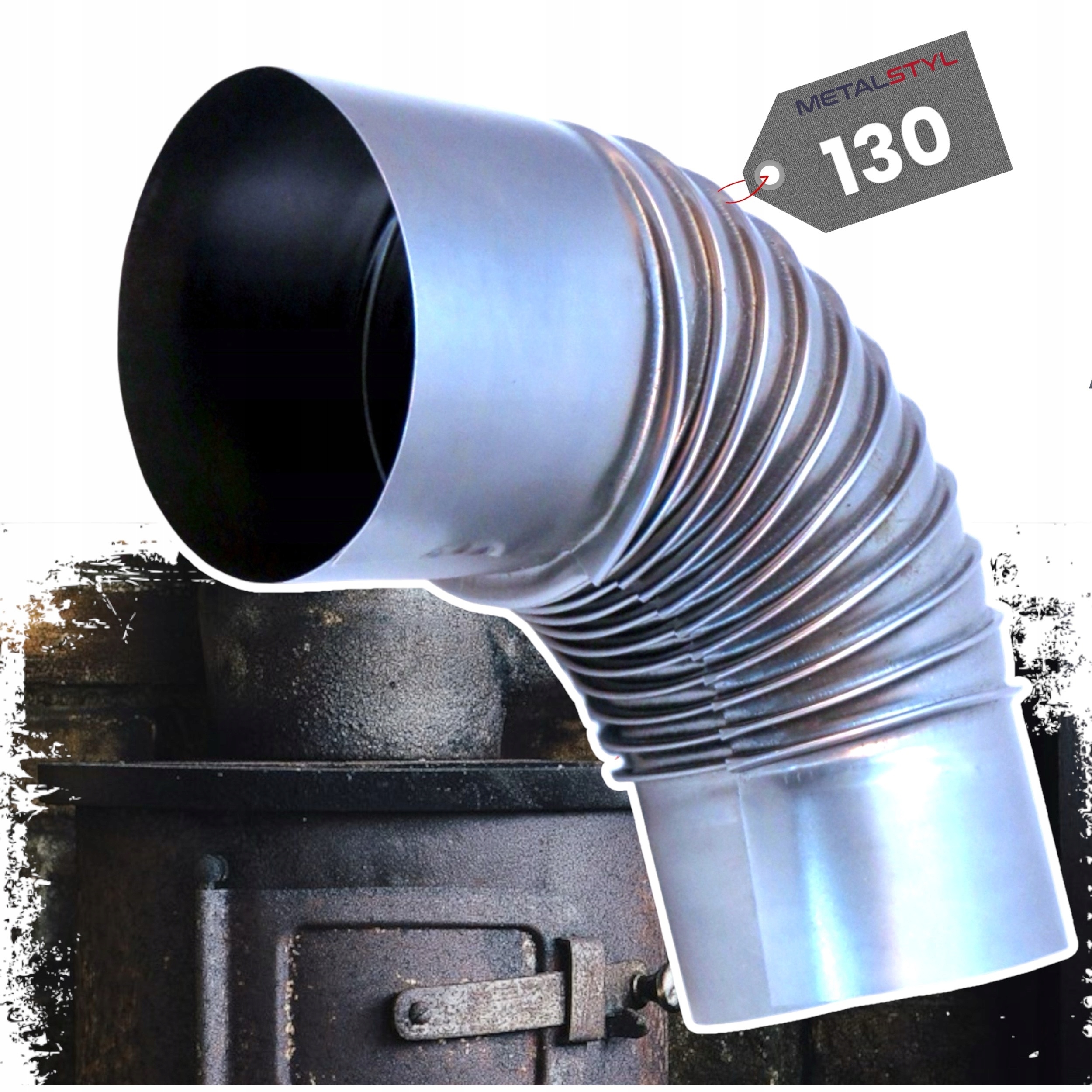KOLANKO KOLANO PIECOWE KOMINOWE DO PIECA KOZY KOMINKA DYMNE fi 130mm