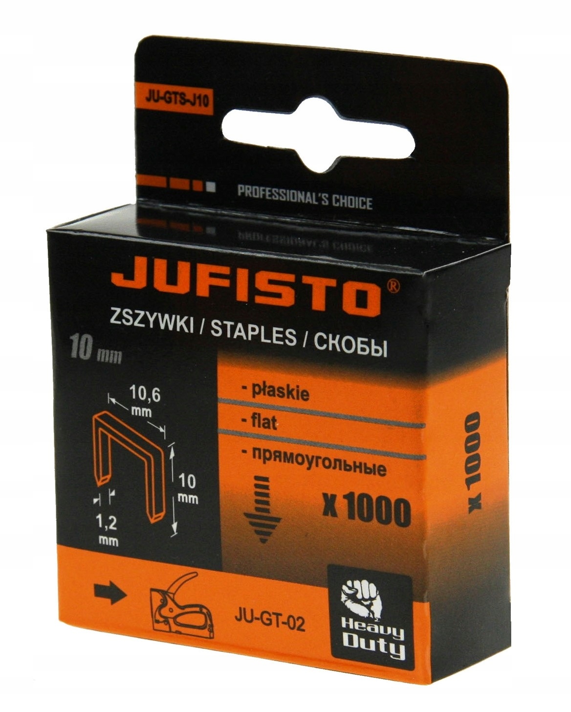 ZSZYWKI TYPU J 10 x10.6x1.2 mm 1000 szt DO TAKERA