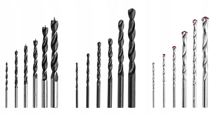 Wiertła metal/drewno/cegła zestaw 18 sztuk