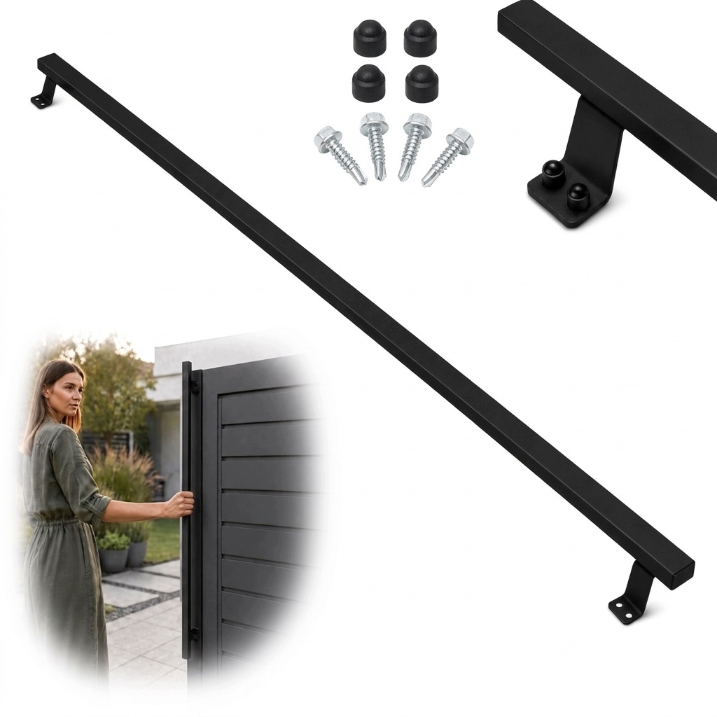 Uchwyt pochwyt antaba do drzwi bramy furtki czarny stal loft premium 100 cm