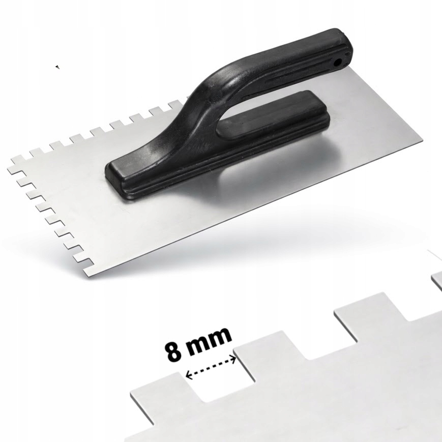 Paca nierdzewna glazurnicza 130x270 zębata do kleju zapraw inox ząb 8