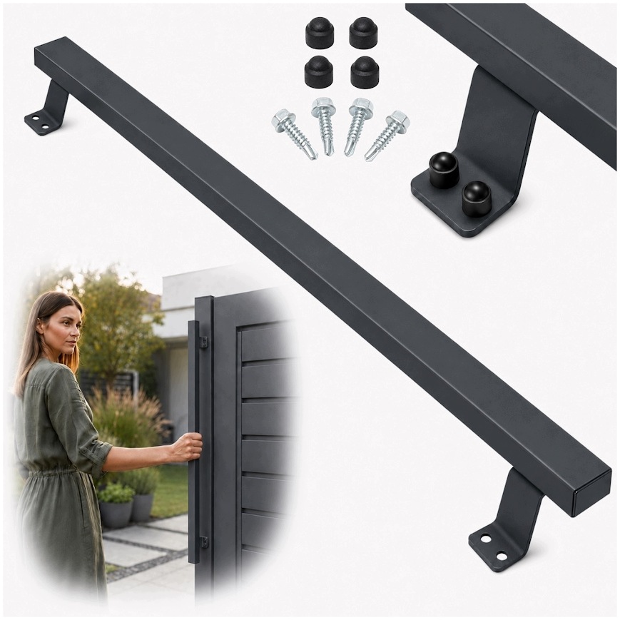 Uchwyt pochwyt antaba do drzwi bramy furtki antracyt stal loft premium 65cm