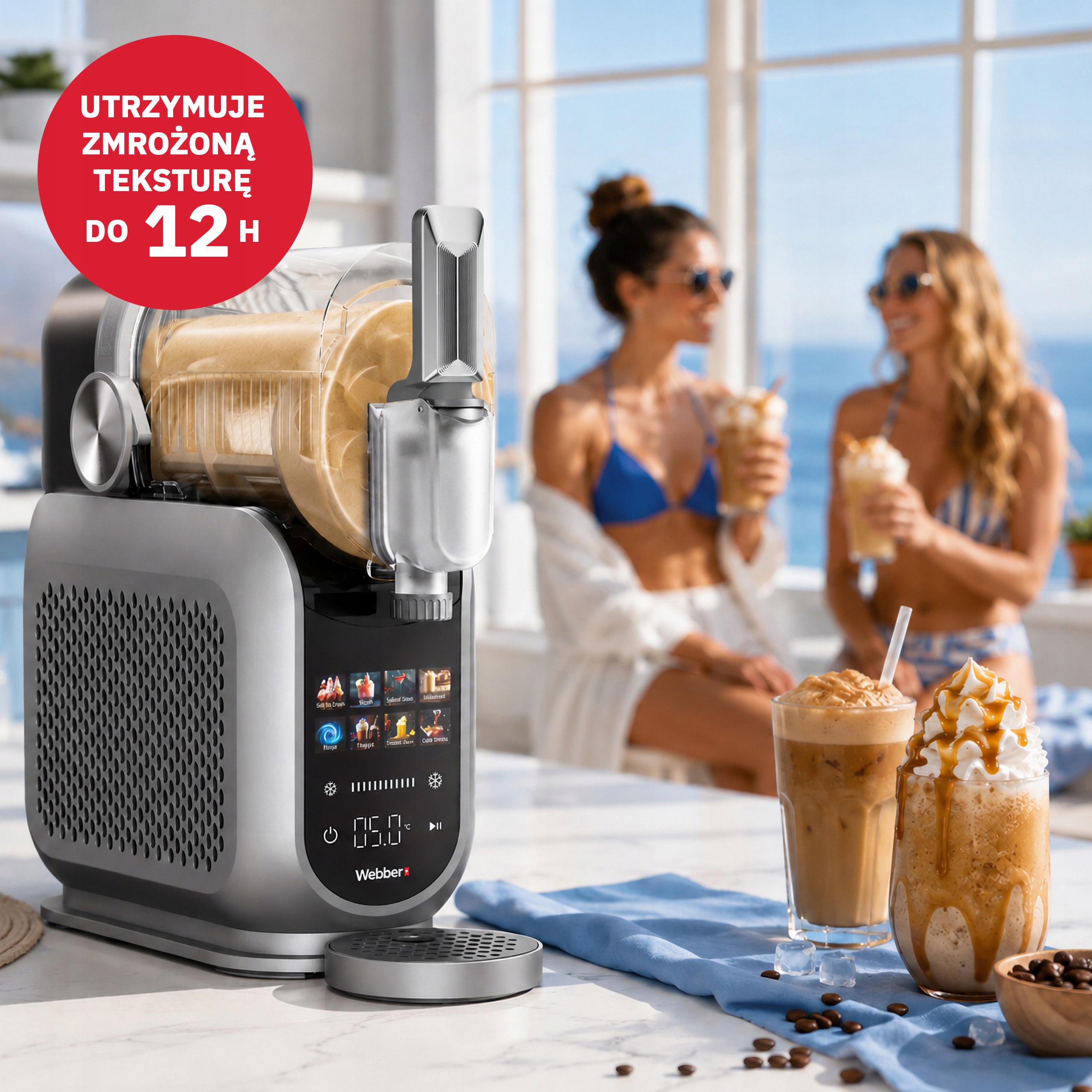 Maszyna Do Slushy Lodów Włoskich Granity Pro 1,8 l 220 w 8 Prgramów