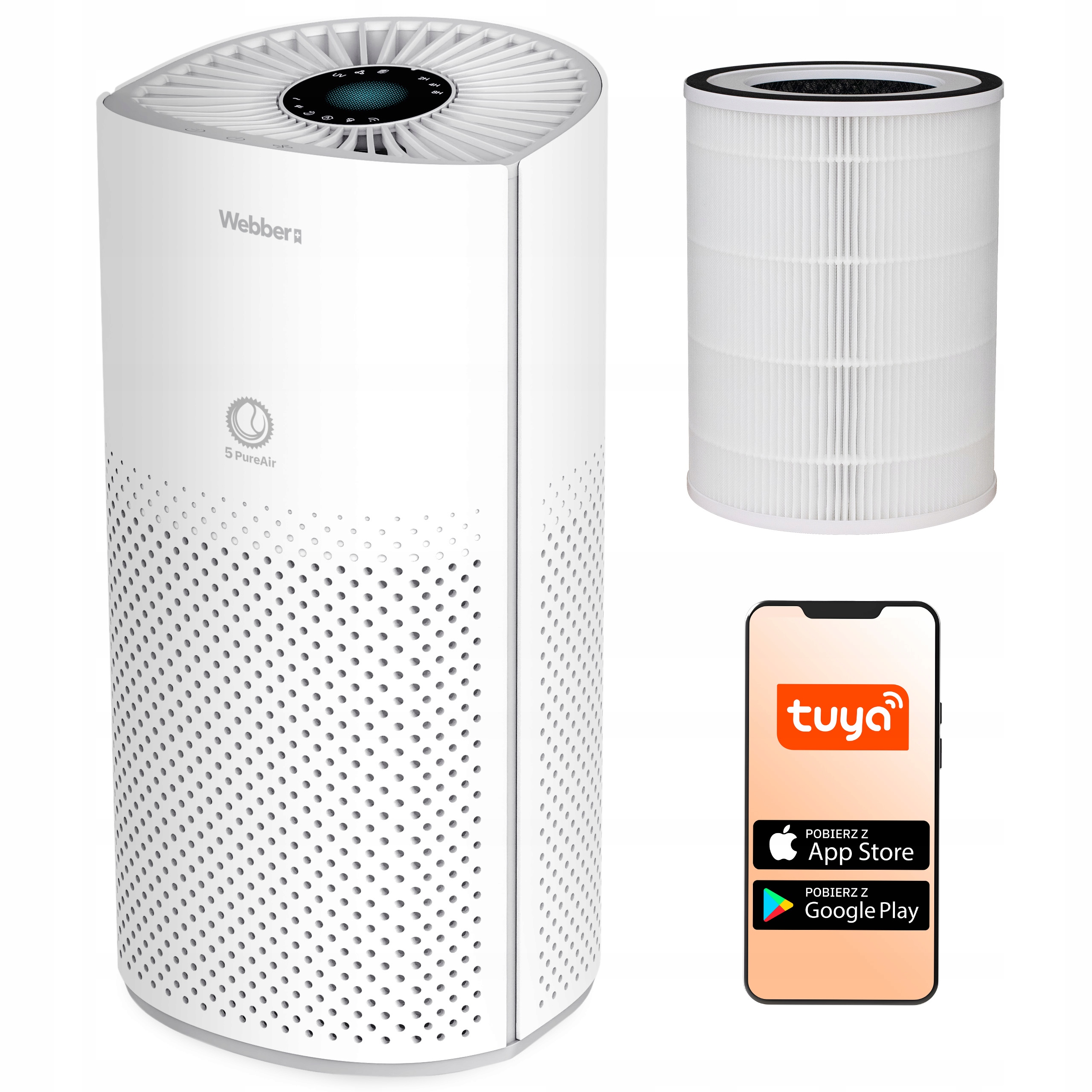 Oczyszczacz Powietrza AP8550 HEPA H13 WIFI UV-C Jonizacja Smart AI