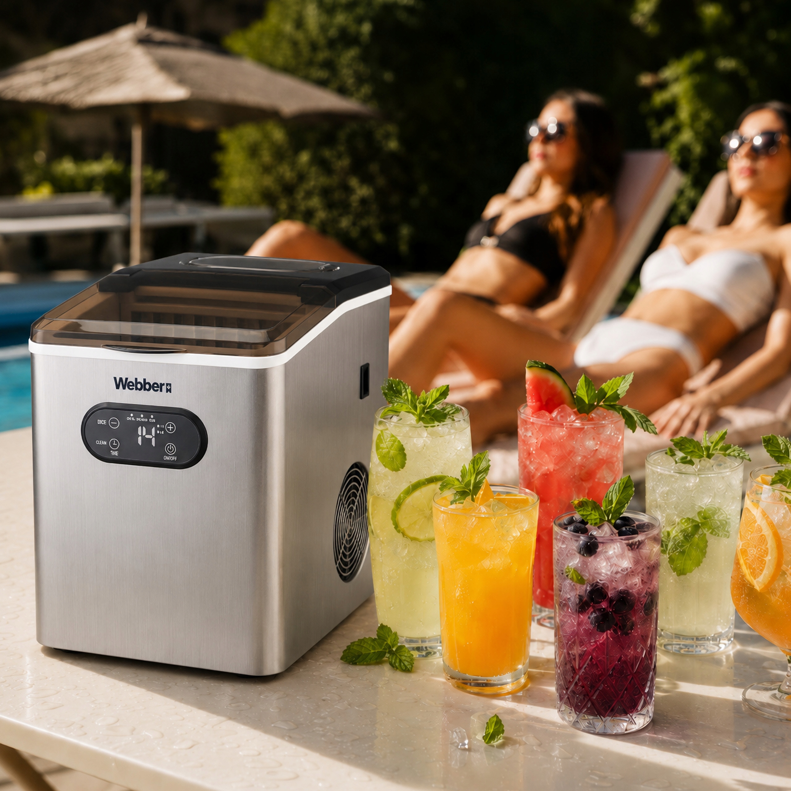 Kostkarka Do Lodu Frio IM-201 25kg LCD 3 Tryby Wody Inox 24 Kostki