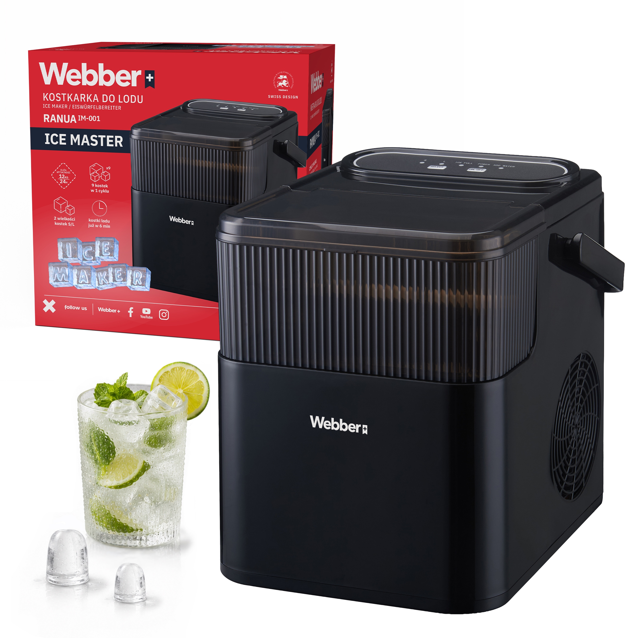 Kostkarka Do Lodu Ranua IM-001 Ice Master 12KG/24H 165W 2 - Czarna