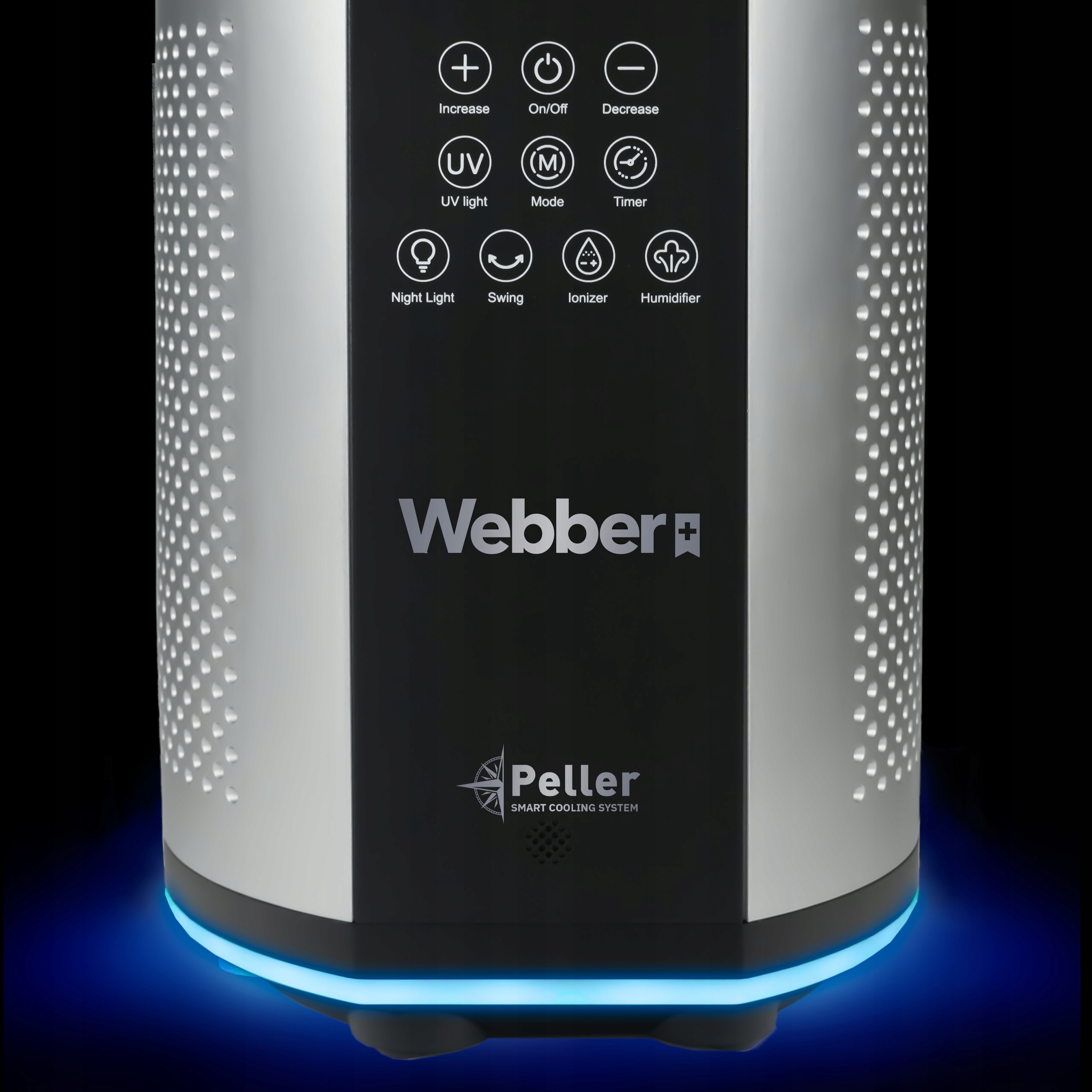 Bezłopatkowy Wentylator Z Nawilżaczem Podłogowy WB1820 CICHY - Czarny