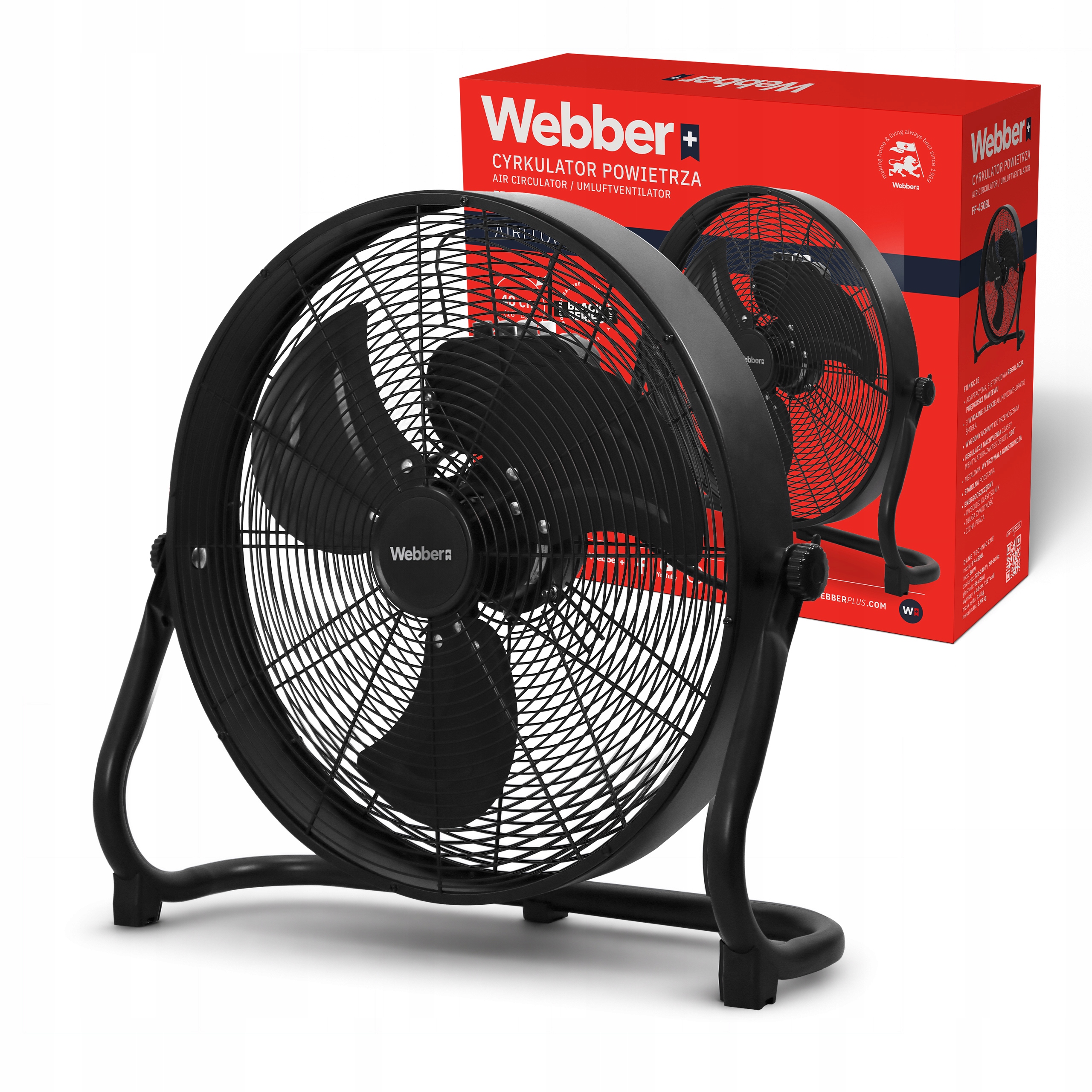 WENTYLATOR Cyrkulator Powietrza PODŁOGOWY DUŻY Wiatrak 40 cm CICHY