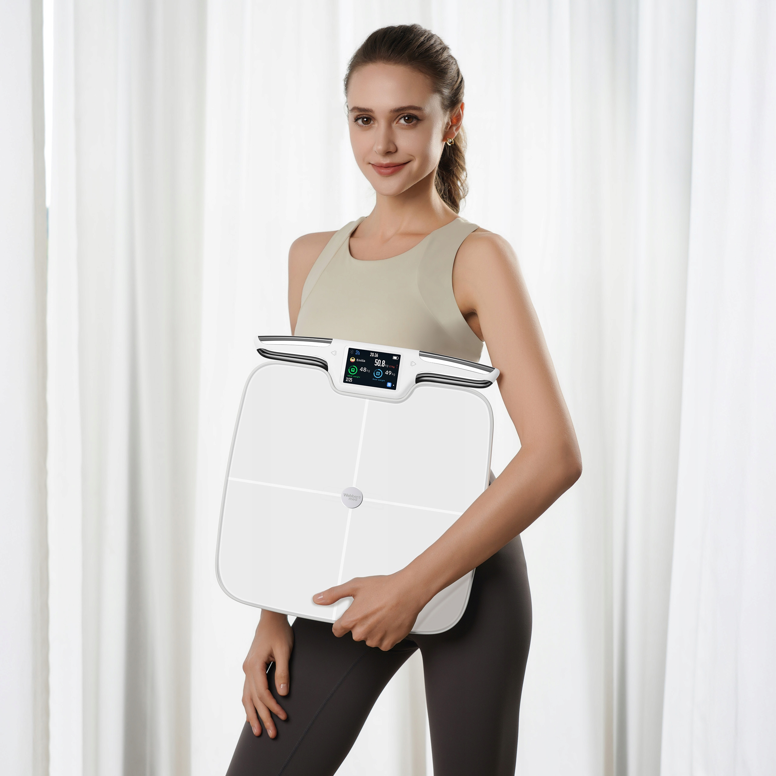Waga Łazienkowa Analityczna 57 Parametrów Apple Health, Google Fit, WIFI