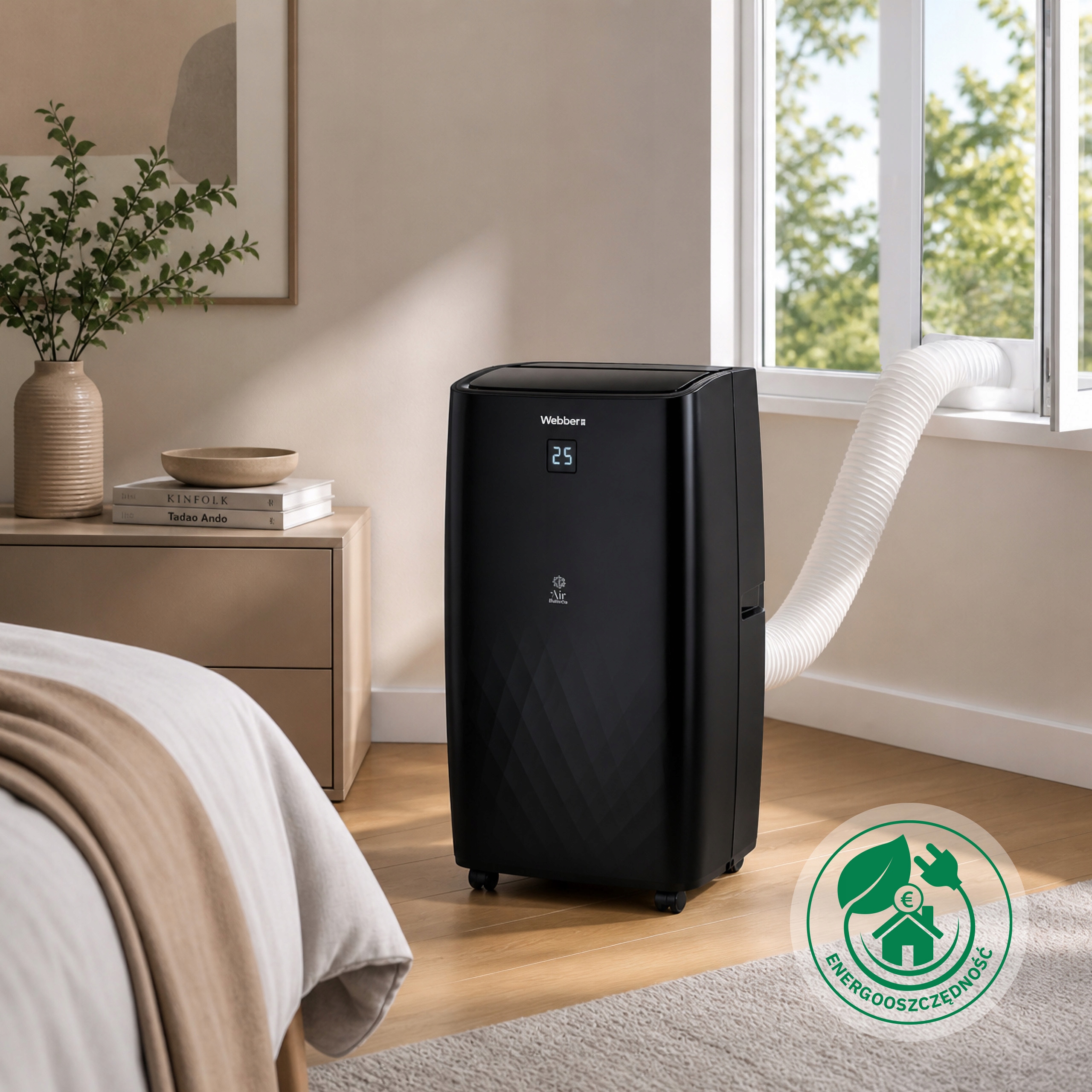 Klimatyzator Przenośny 9000BTU 4w1 WIFI Grzanie Osuszacz Pilot 43m²