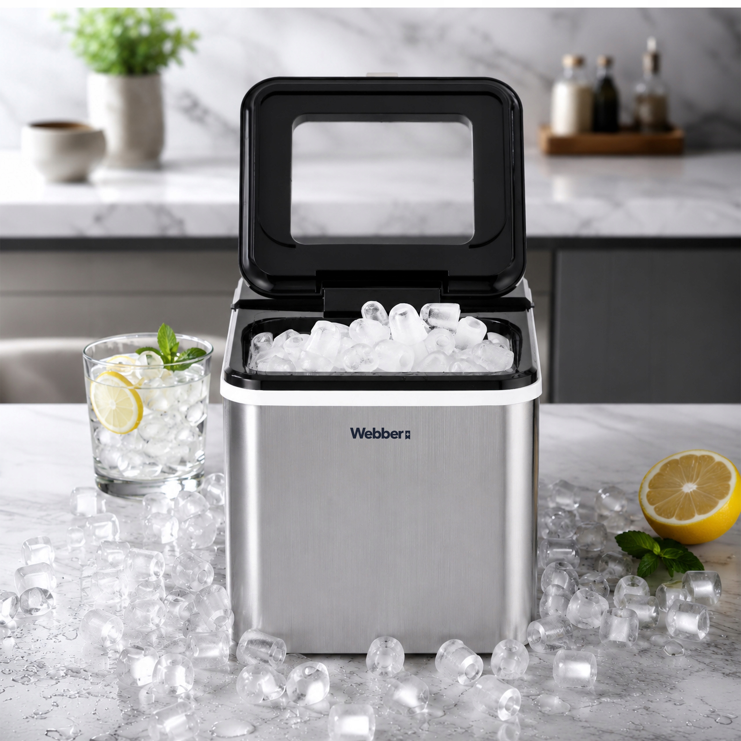 Kostkarka Do Lodu Ruka IM-002 Inox 13kg 165W 2 Rozmiary Kostek 1,5 l