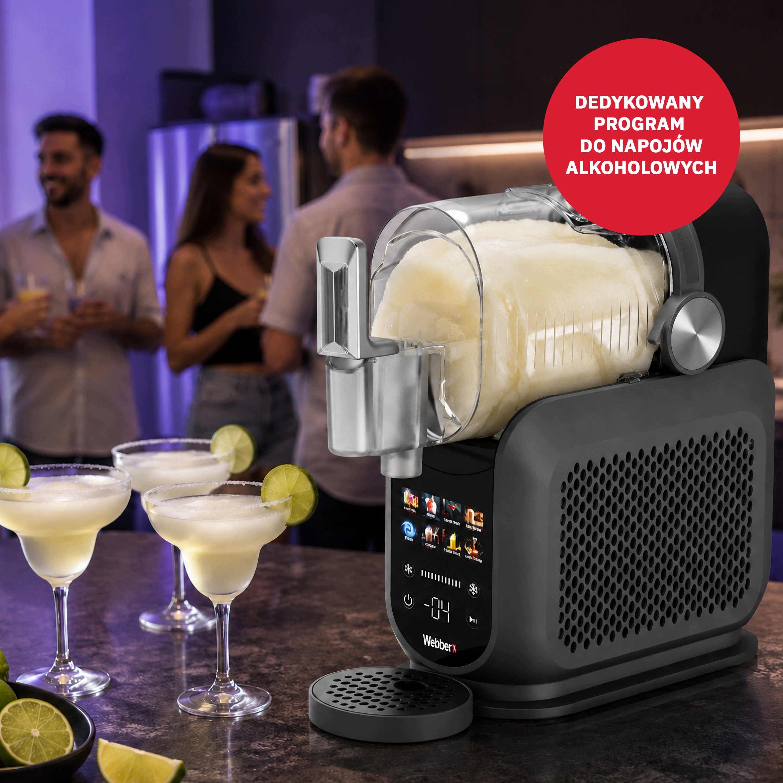 Maszyna Do Slushy Lodów Włoskich Granity Pro 1,8 l 220 w 8 Prgramów