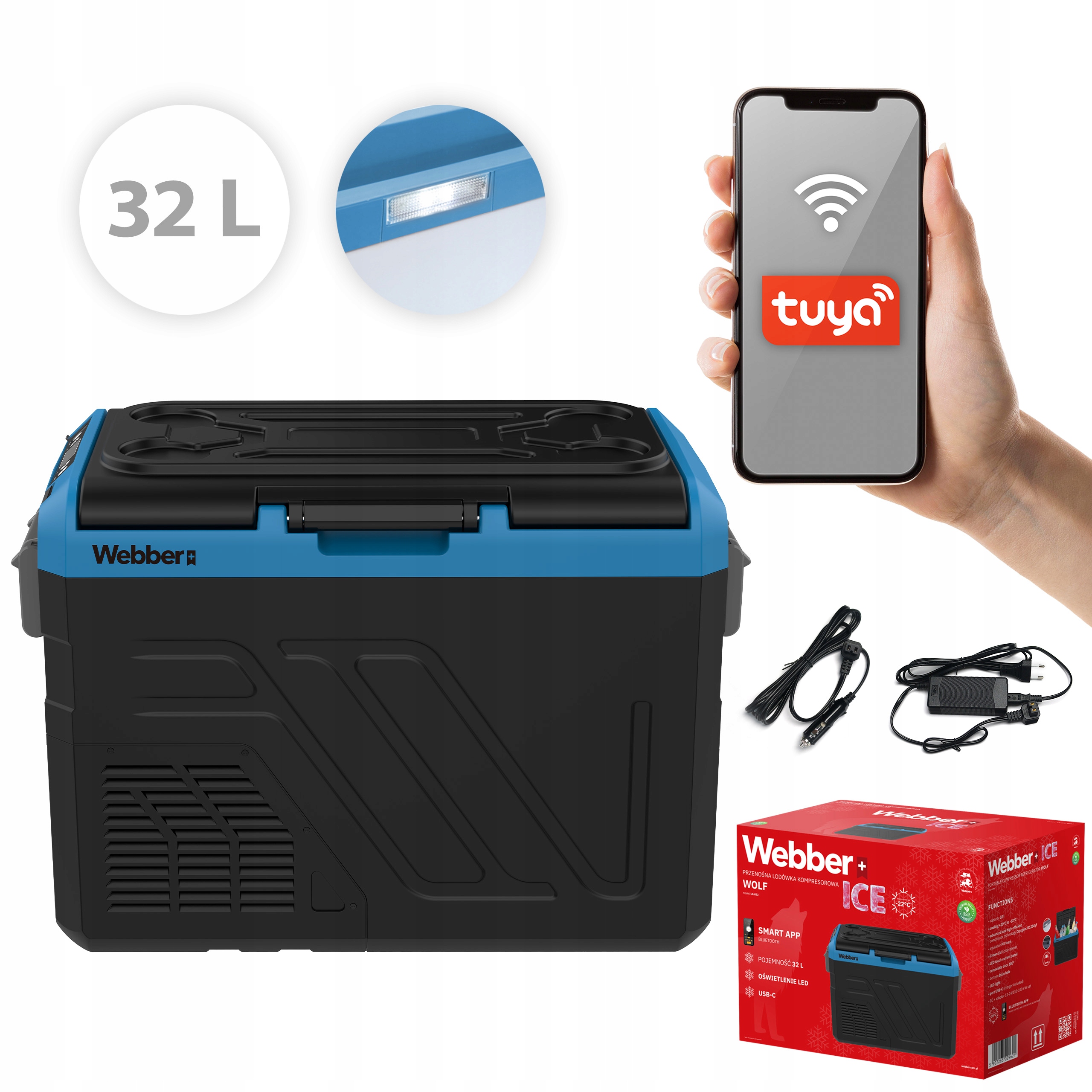 Lodówka Kompresorowa Zamrażarka Turystyczna Samochodowa 12V/230V 32l Smart