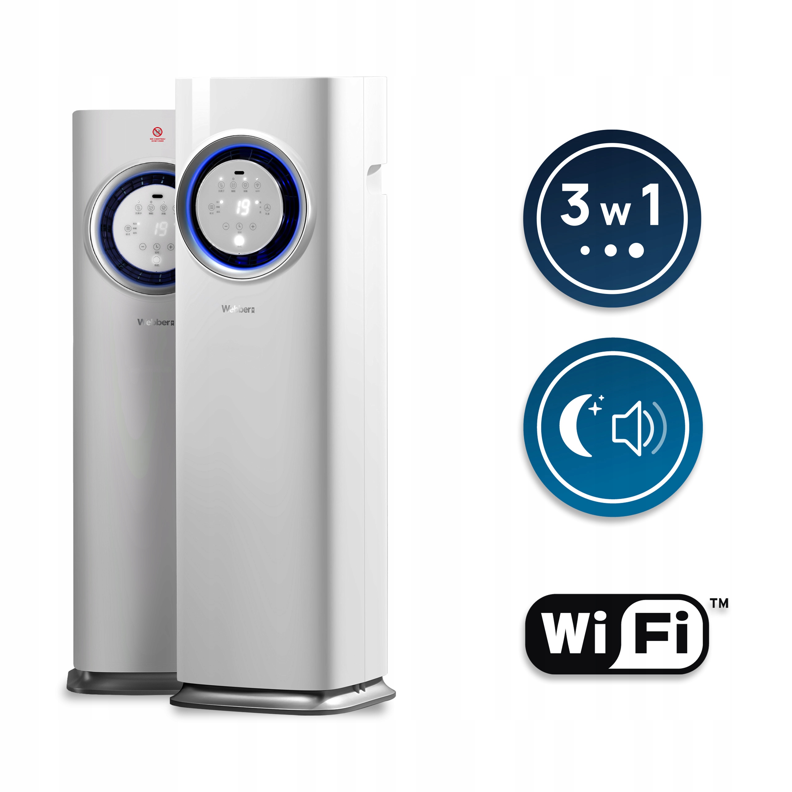 Klimatyzator Przenośny Cichy 3w1 1,7kW WIFI Pompa Ciepła Grzanie