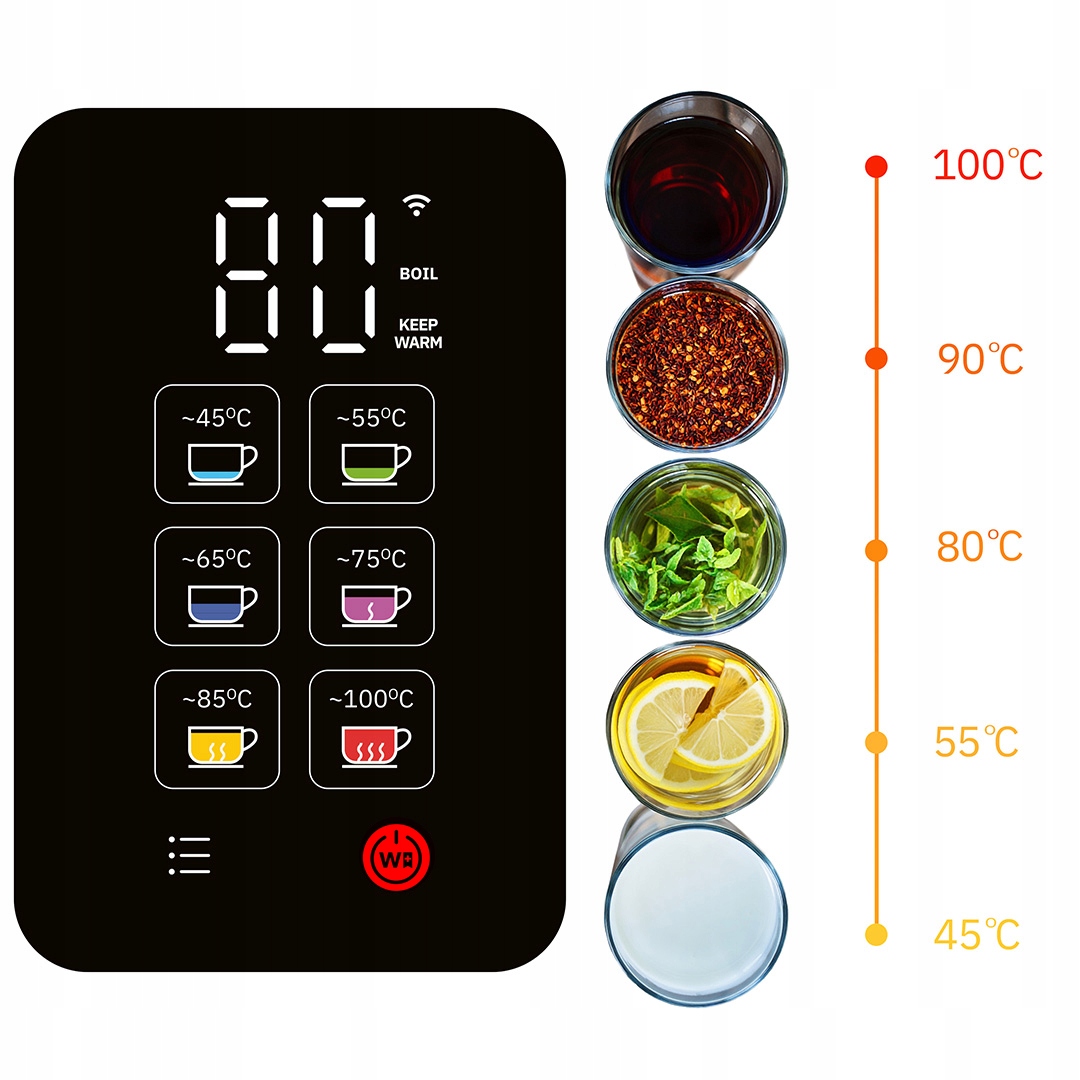 Czajnik Elektryczny WK115 WIFI 1,5l Szklane Wnętrze Smart Keep Warm