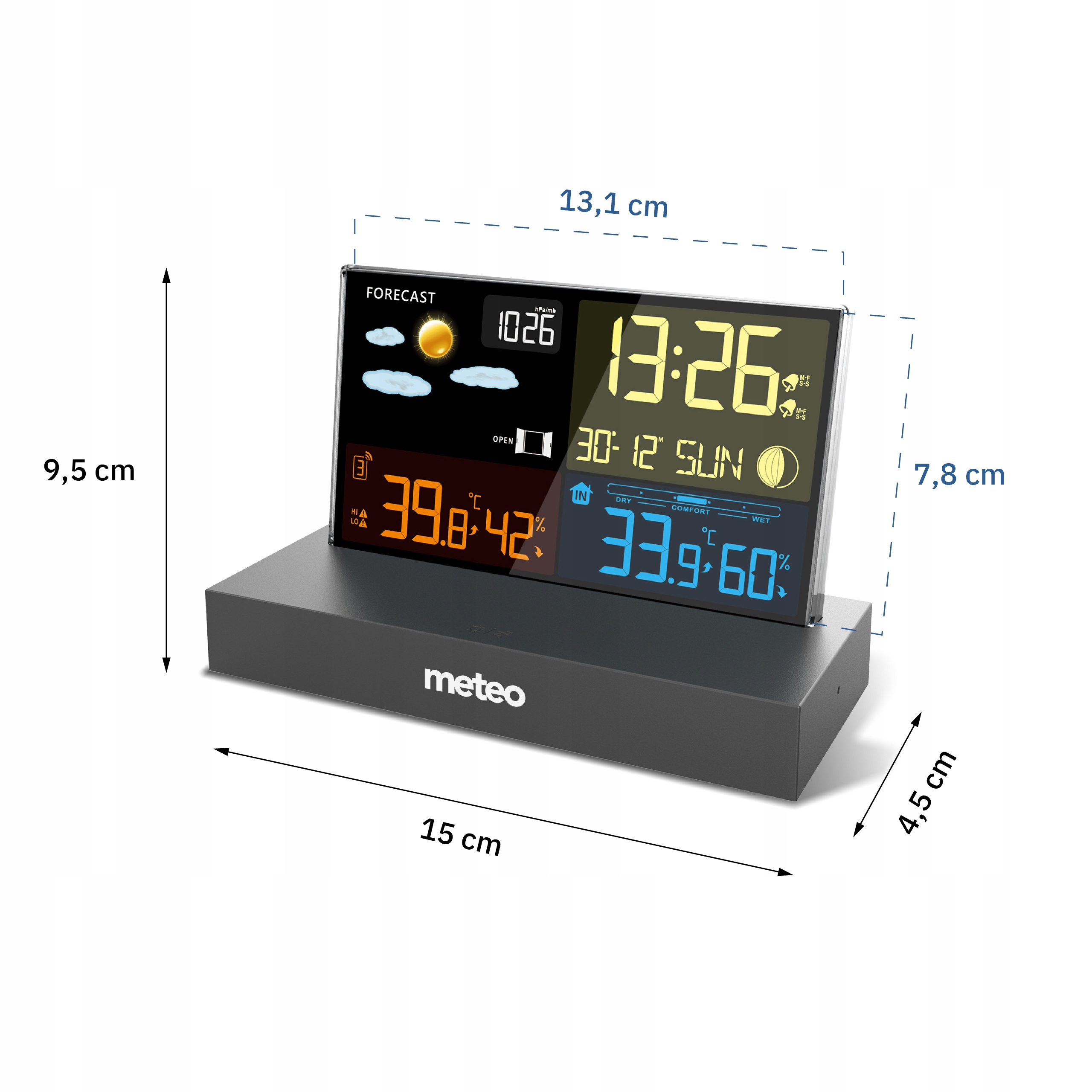Stacja Pogodowa Pogody METEO Higrometr Barometr Termometr Zegar SP110