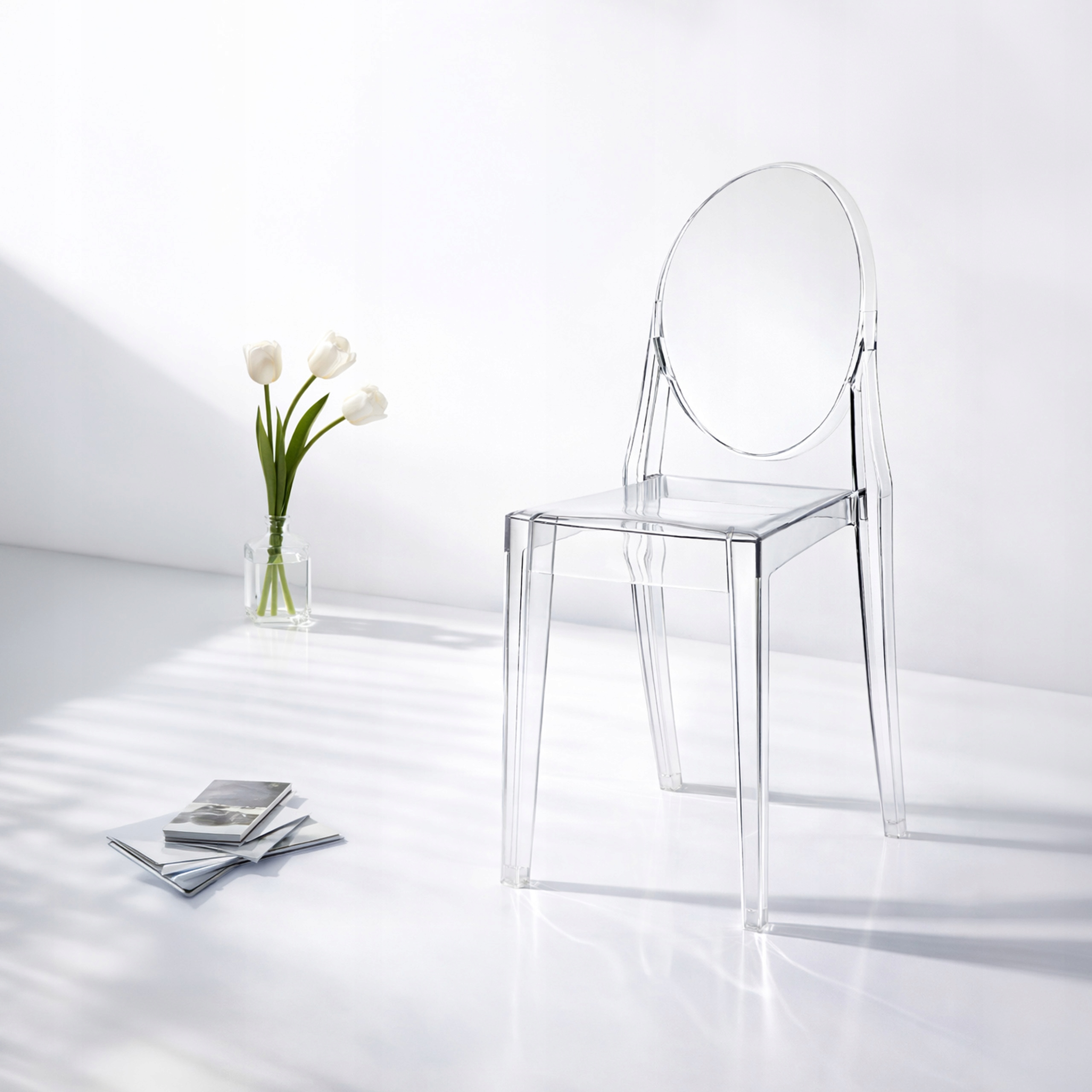Krzesło Transparentne LOUIS Ghost Chair Bez Podłokietników Glamour Do Wesel
