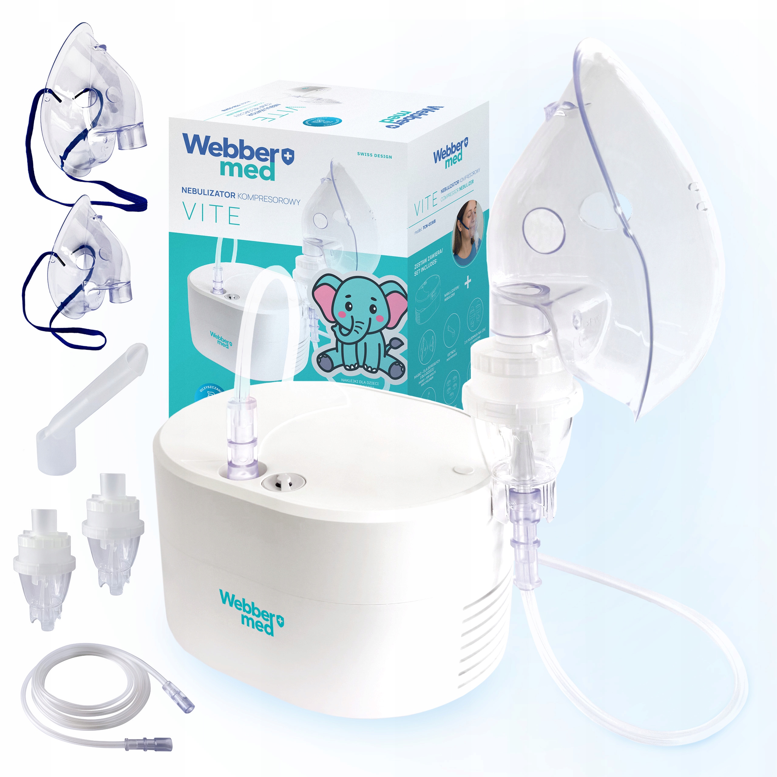 Inhalator Nebulizator Kompresorowy Pneumatyczny Dla Dzieci Dorosłych