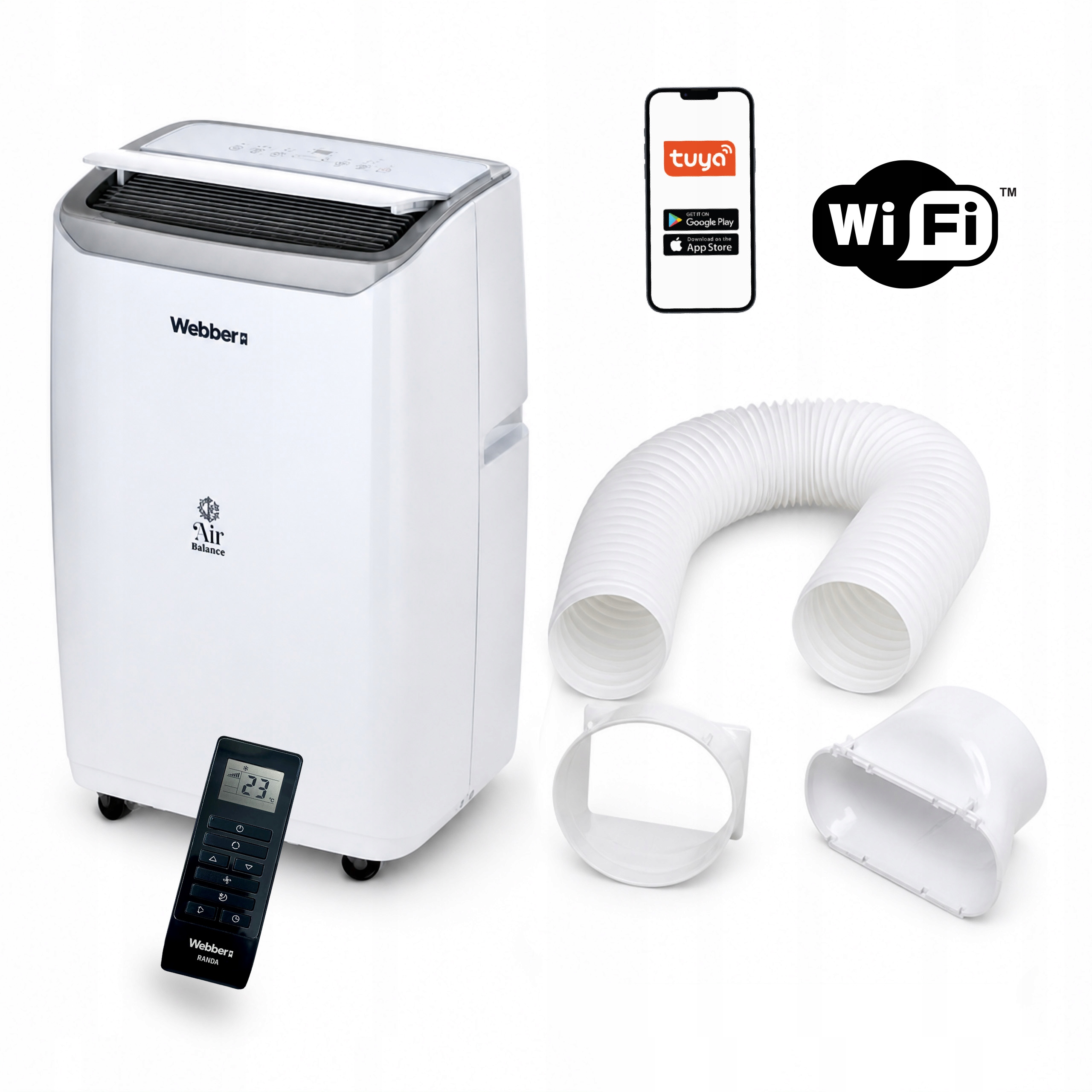 Klimatyzator Przenośny 16000BTU 4w1 WIFI Grzanie Osuszacz Do 59m²