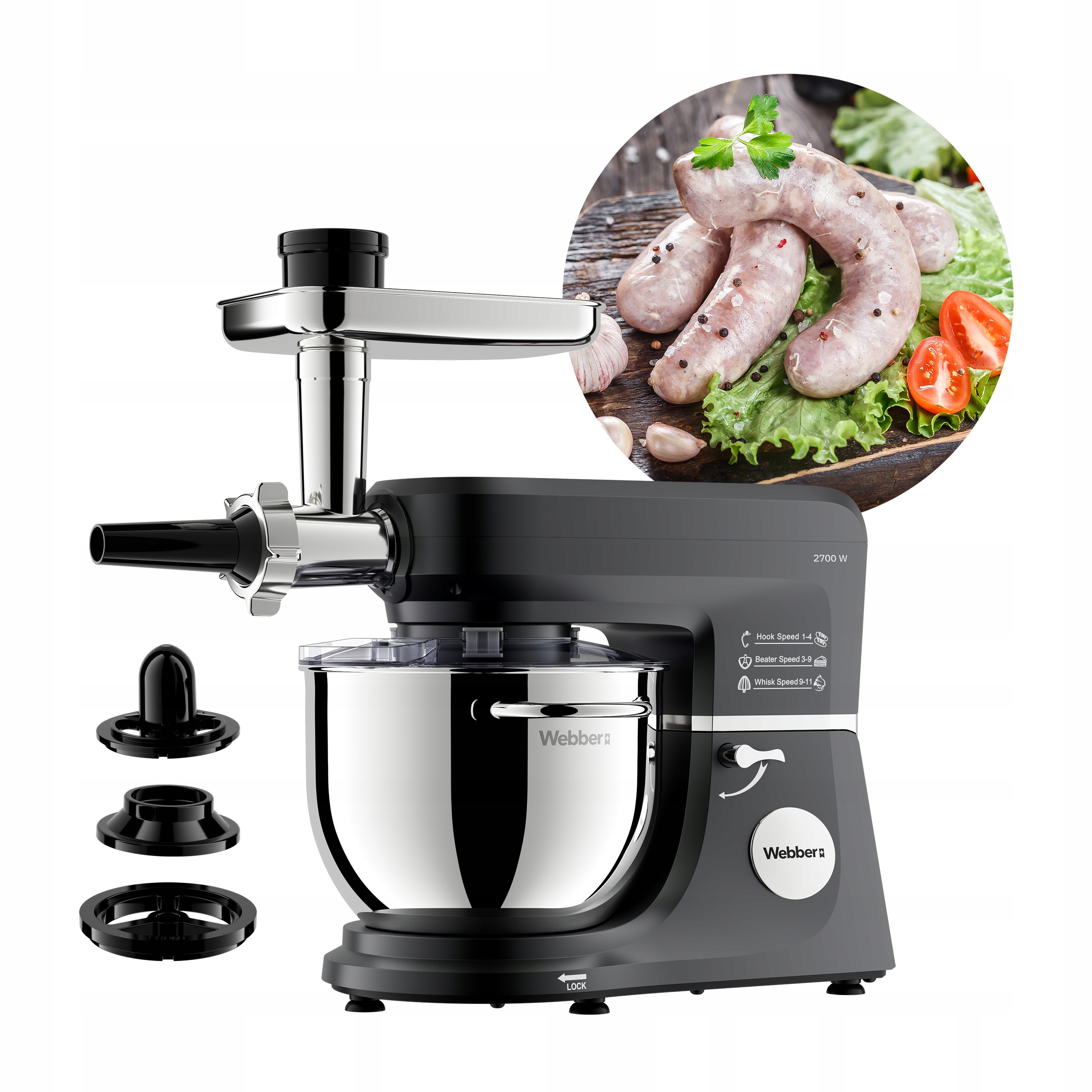 Robot Kuchenny Planetarny SM17 2700W Misa 7l Mikser Wielofunkcyjny