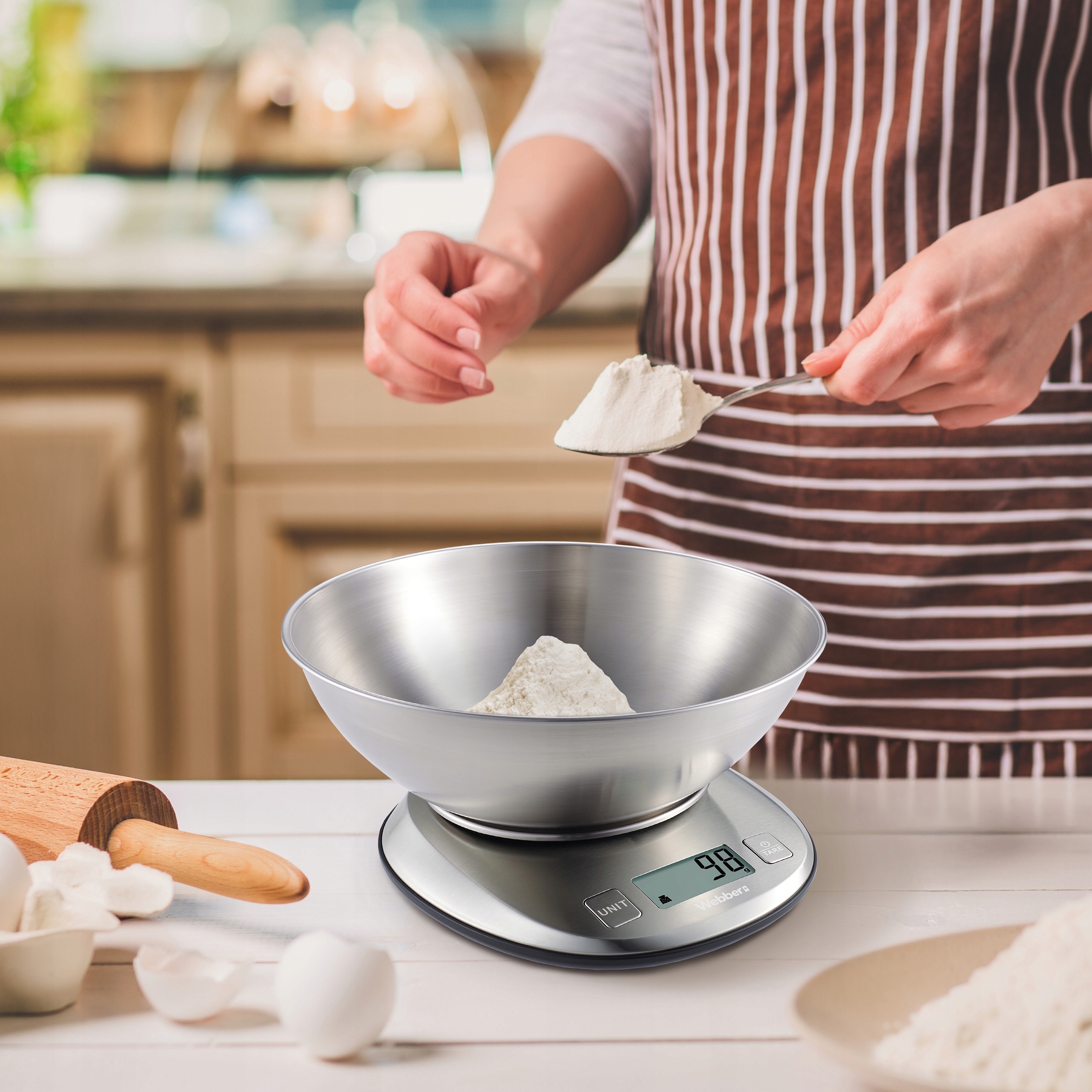 Waga Kuchenna EK4390 INOX Stal Nierdzewna LCD 5kg 1g Misa Tarowanie