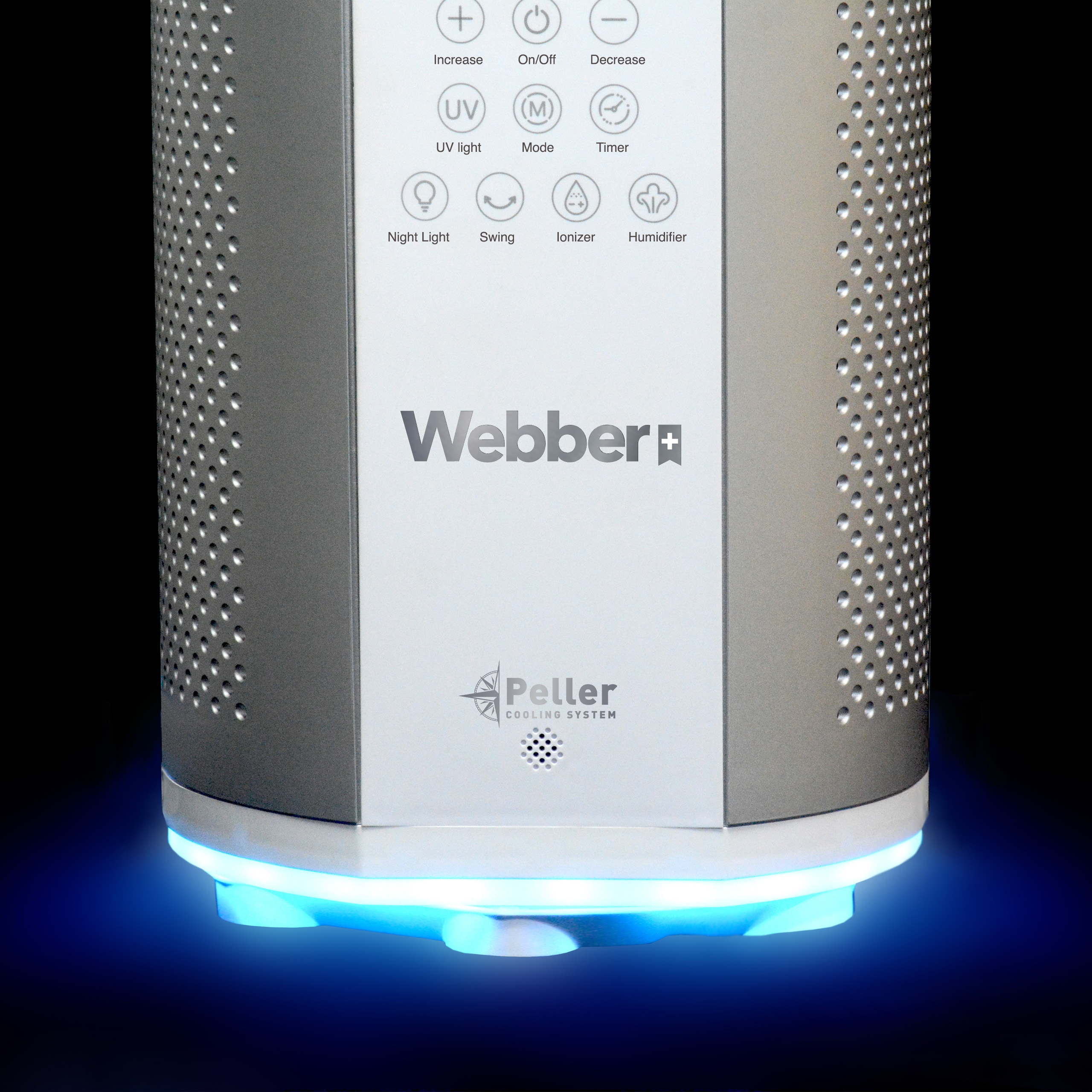 Bezłopatkowy Wentylator Z Nawilżaczem Podłogowy WB1820 CICHY - Biały