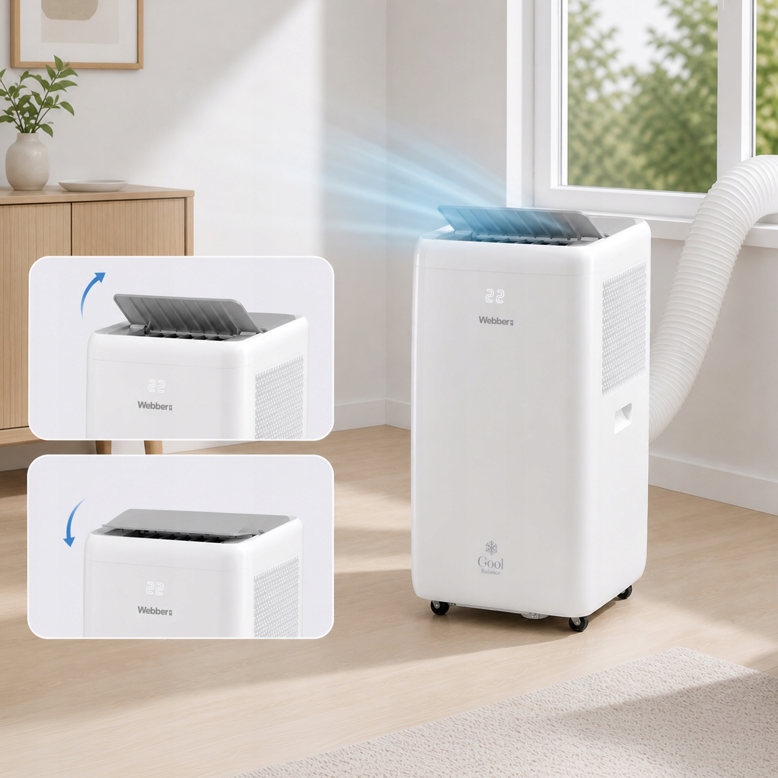 Klimatyzator Przenośny 9000BTU 3w1 WIFI Osuszacz Swing Pilot 43m²