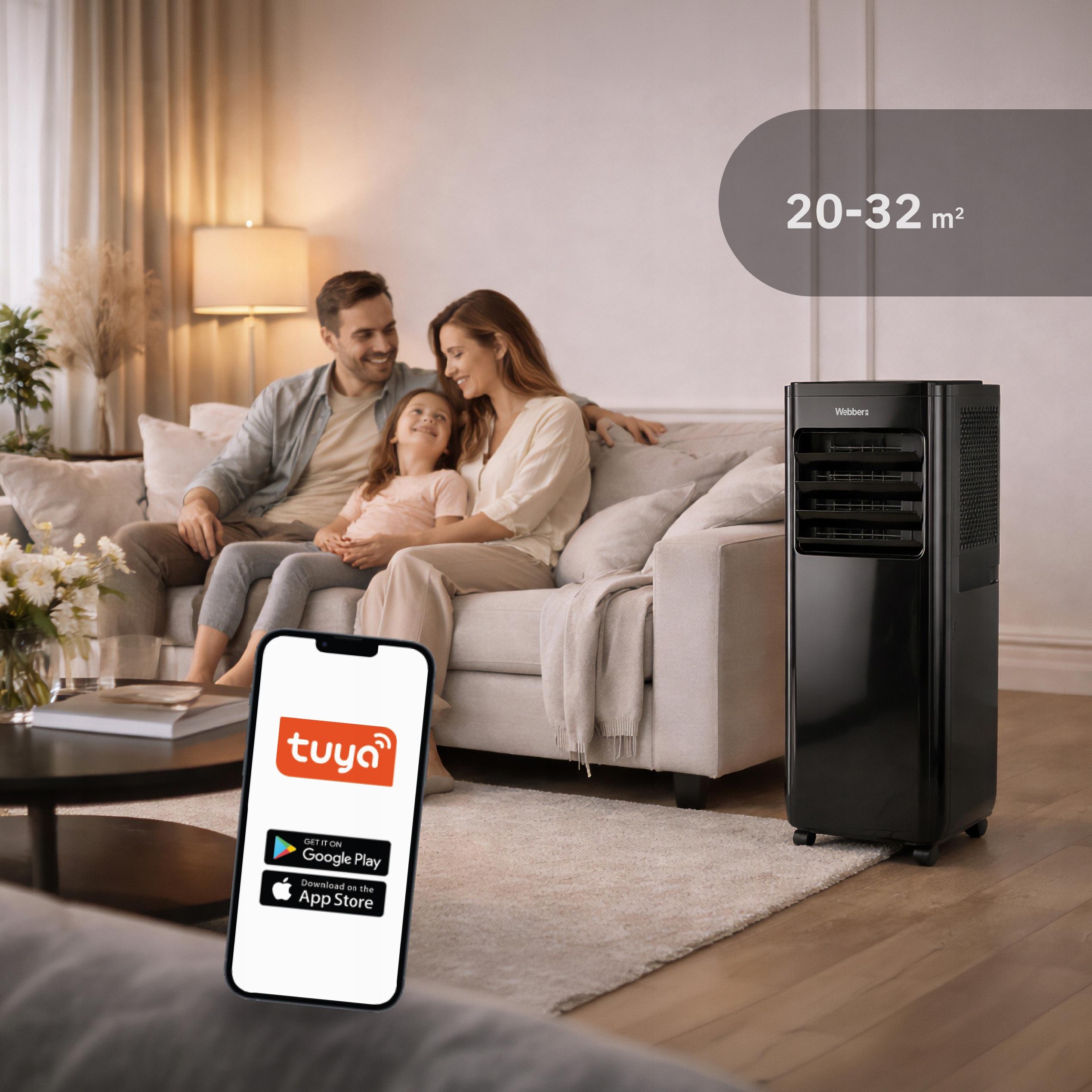 Klimatyzator Przenośny 7000BTU 3w1 WIFI Osuszacz Swing Pilot 32m²