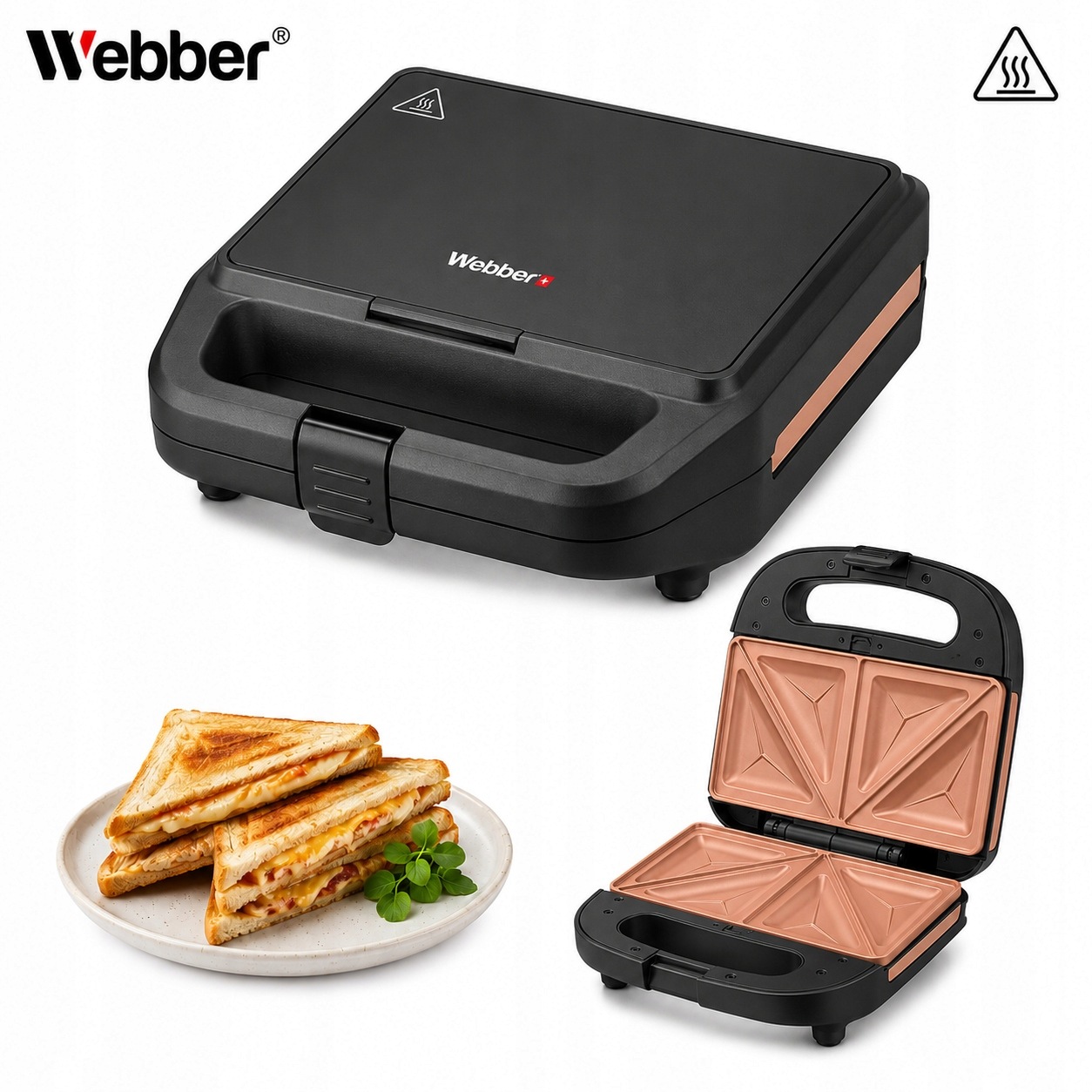 Opiekacz Do Kanapek Toster AURUM SR2-G Ceramiczny 800W Wyjmowane