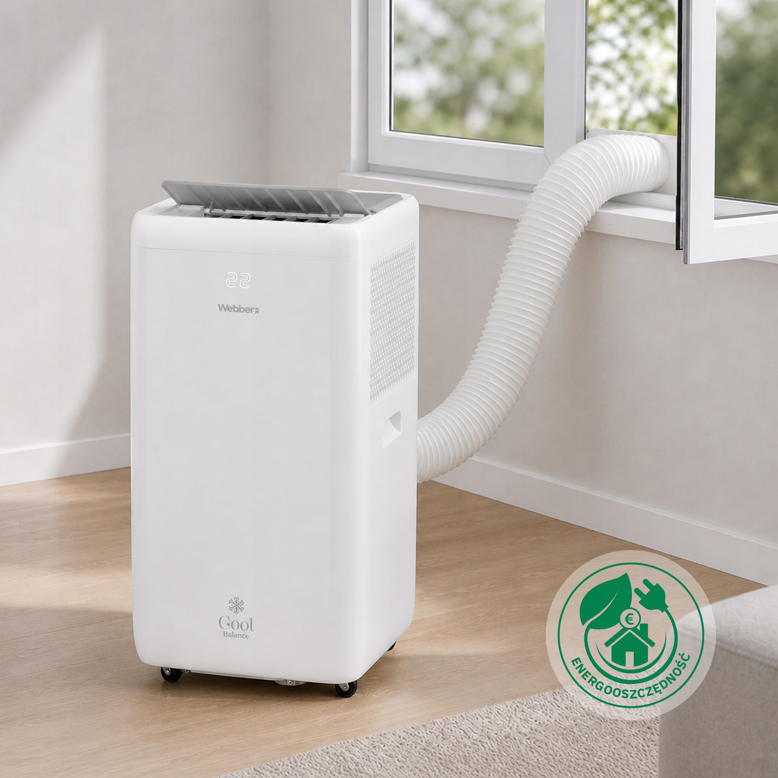 Klimatyzator Przenośny 9000BTU 3w1 WIFI Osuszacz Swing Pilot 43m²