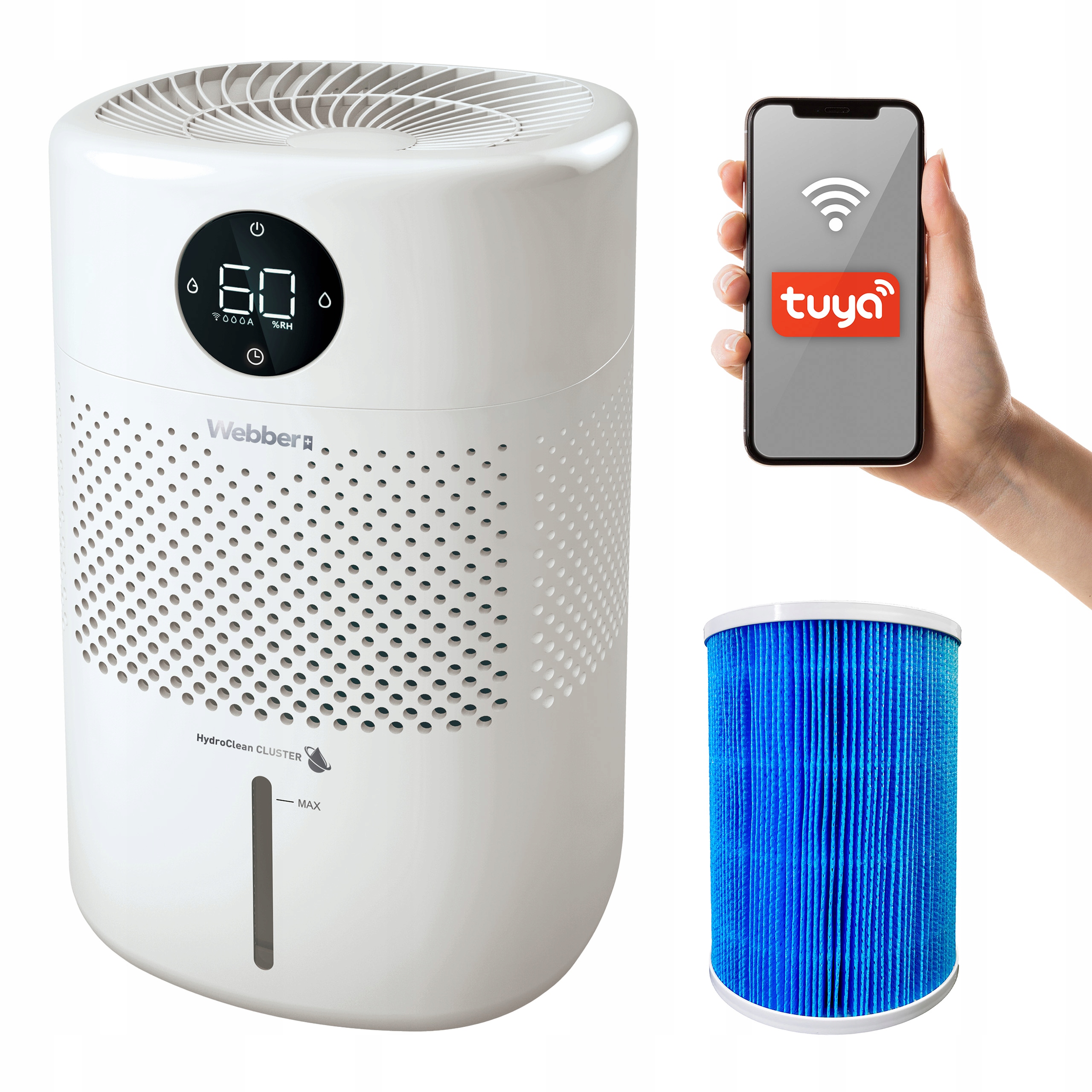 Nawilżacz Ewaporacyjny HH1002 8W Higrostat Do 30m² - Biały